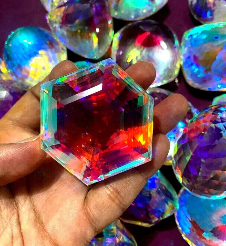1000 Ct+ Rainbow Color Mix Cut Natural Big Size Mystic Topaz Gemstone Lot A+