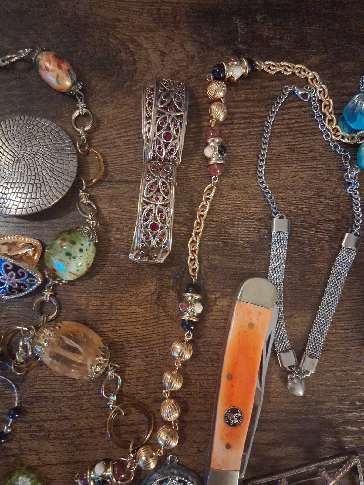 Assortment Costume Jewelry & Other Vintage Items Including 2 Ounces 999 Copper
