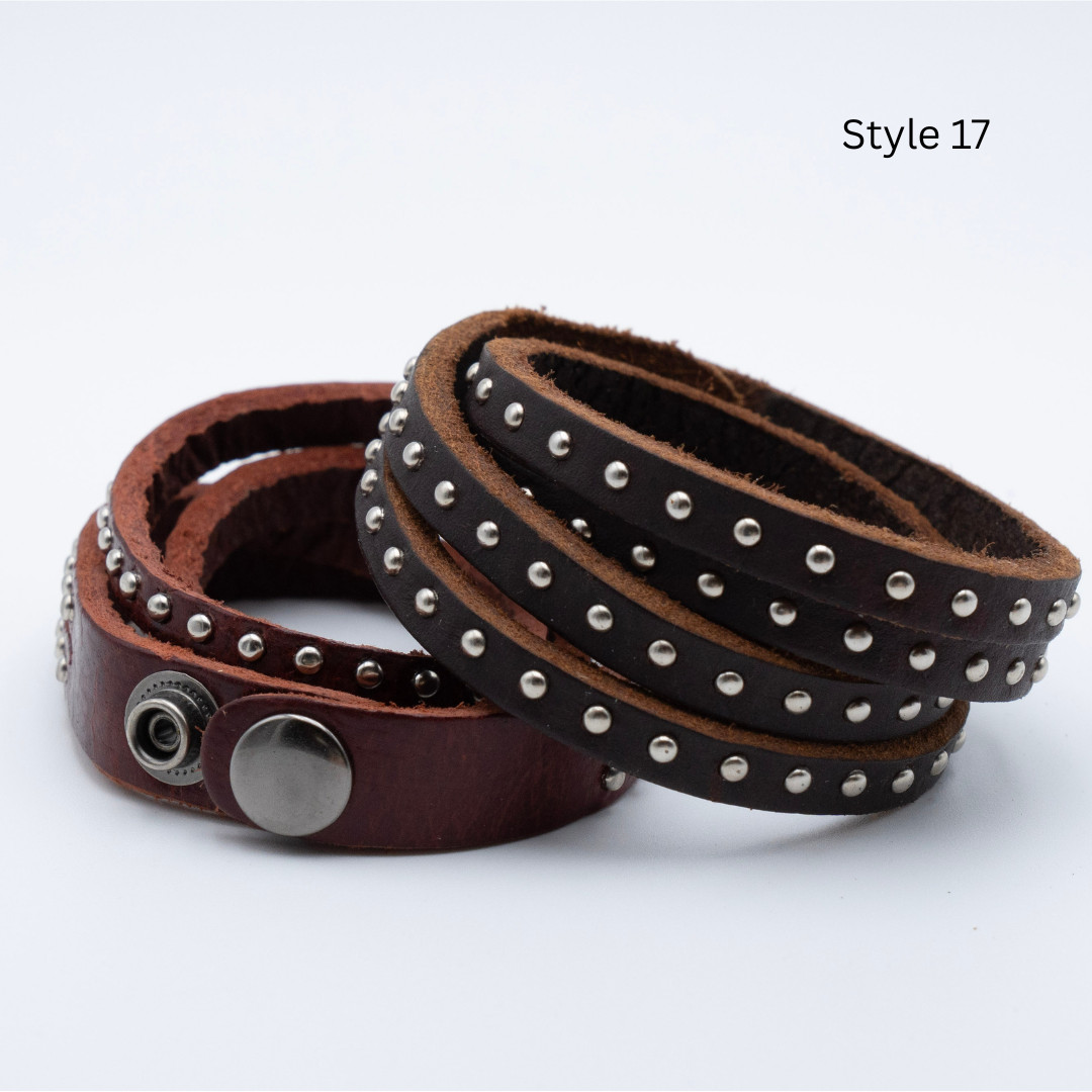 Handmade Woven Leather Bracelet Men Women Braided Studded Wrap Charm Bulk USA