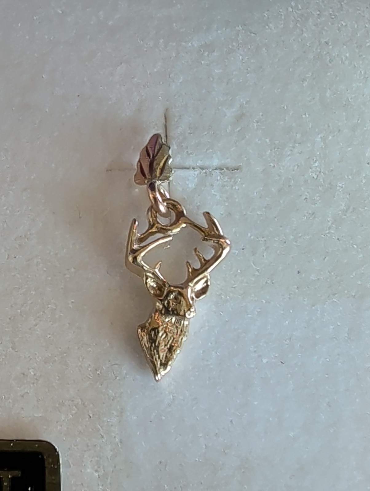 Landstrom’s Tri Color Black Hills Gold Post Earrings 14K Post & Nut Deer Q103