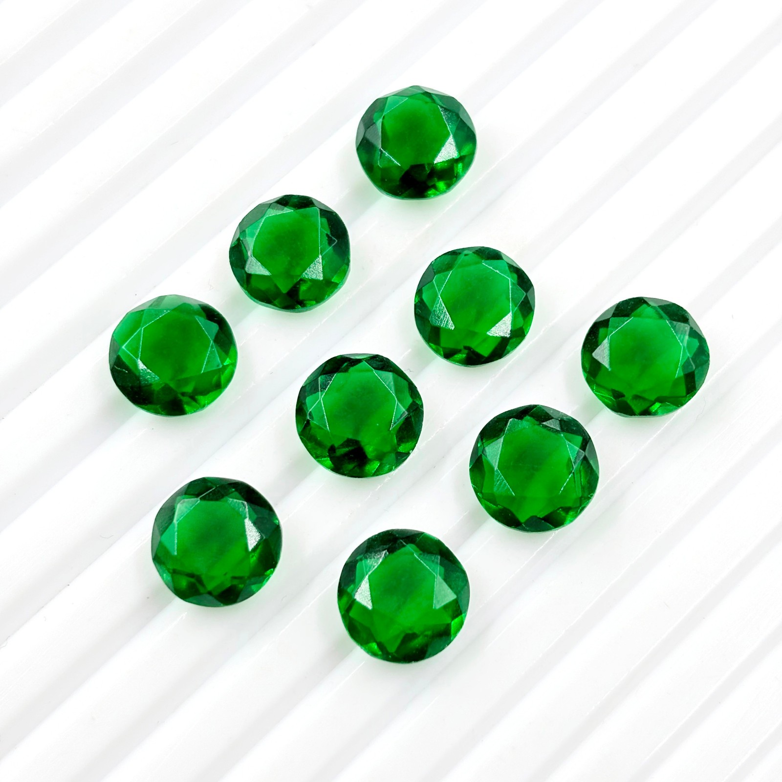 20 Pcs Faceted Emerald Hydro Quartz Loose Gemstone -6mm-25mm Approx