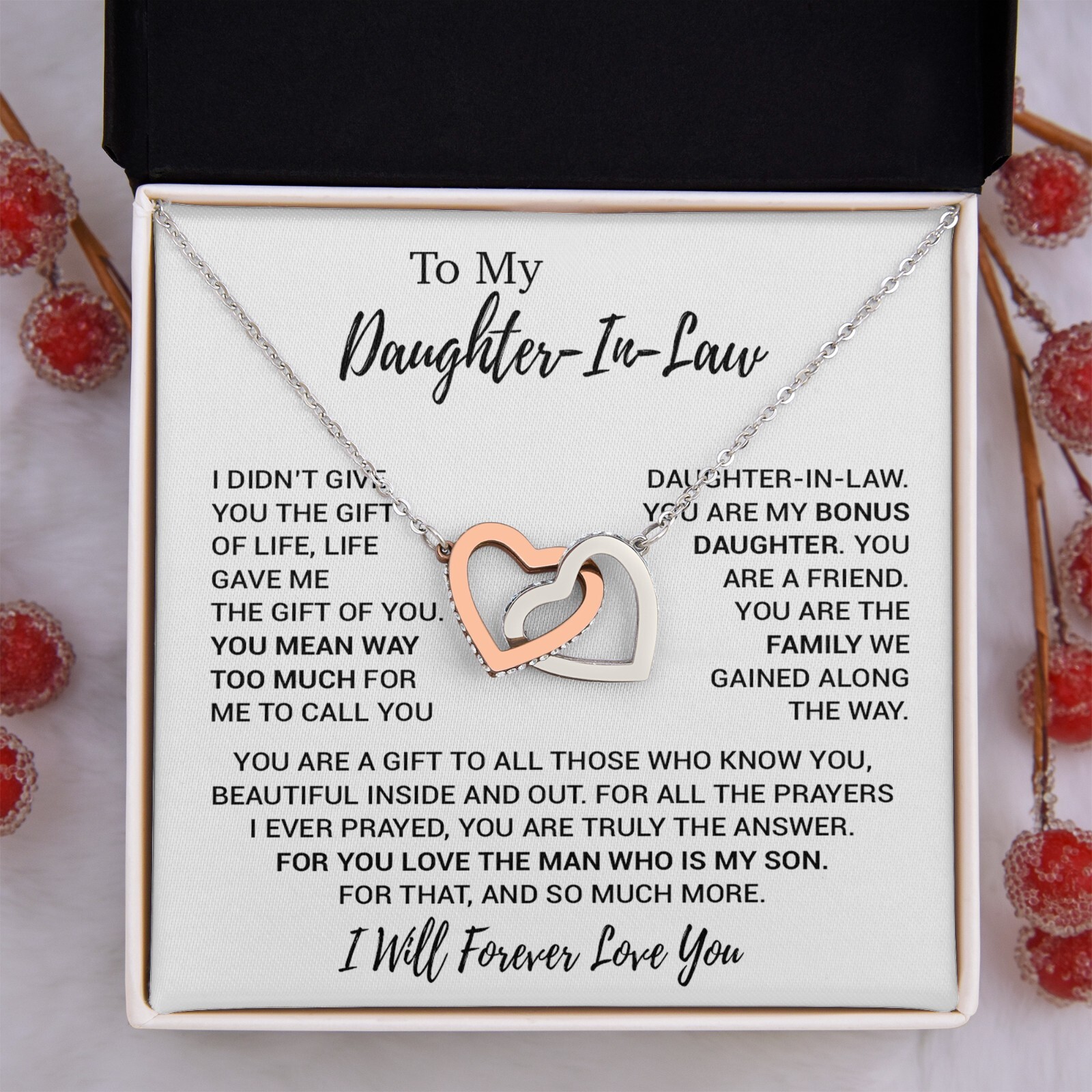 To My Daughter-In-Law Necklace, Gift For Daughter In Law, Daughter In Law Gift