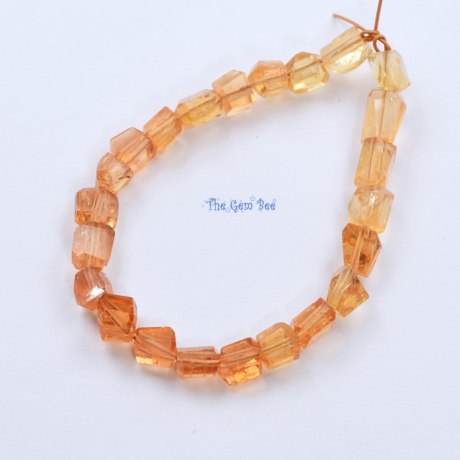 Finest Natural Imperial Topaz Faceted Freeform Nuggets Beads 4.8 inch Strand