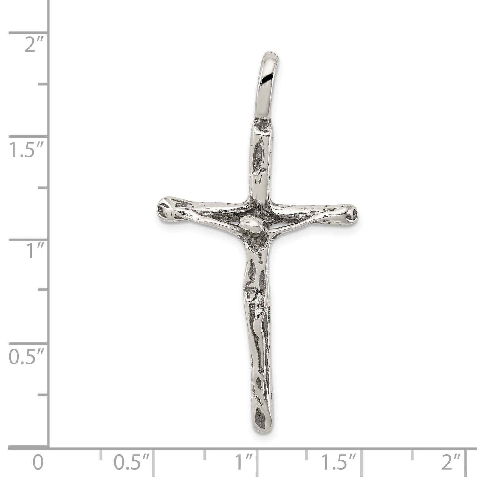 Sterling Silver Crucifix Pendant Jewerly 48.5mm x 25.1mm