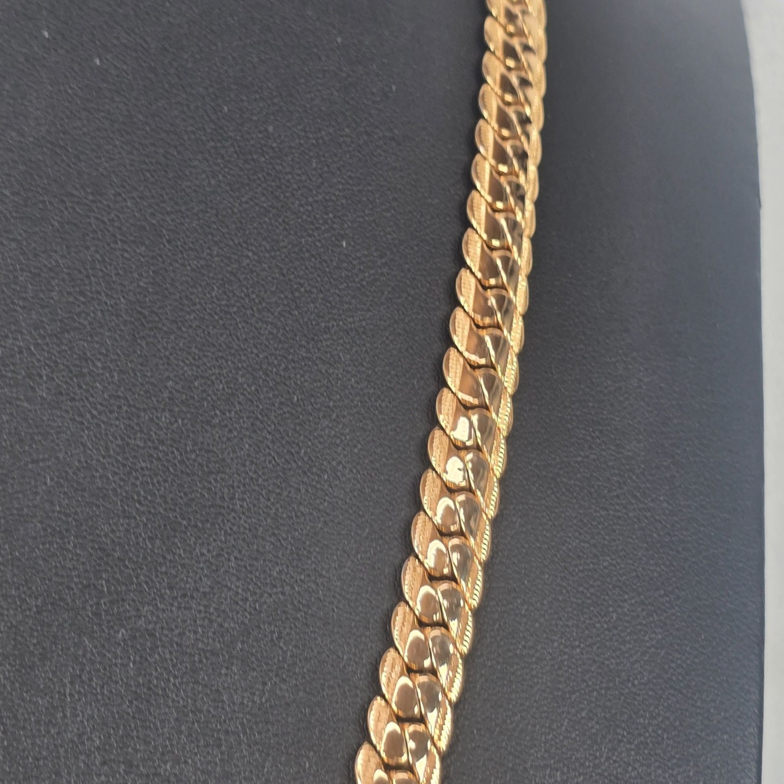 Cool 12K Gold-Plated Miami Cuban Chunky Curb Link Textured Chain Necklace 28″ U7