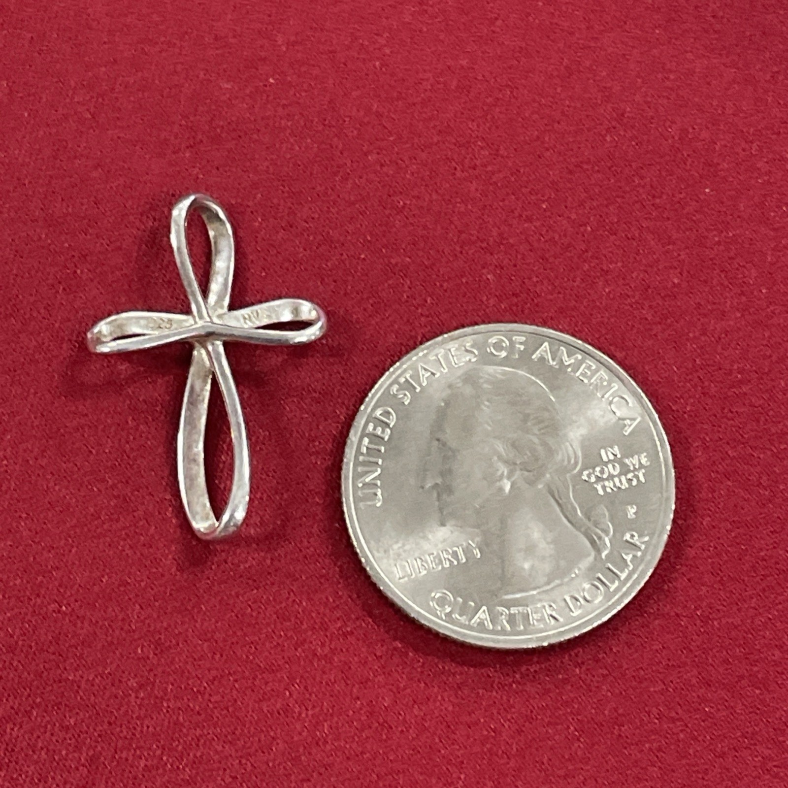 Sterling Silver 925 NVC Looping Infinity Cross Charm Pendant