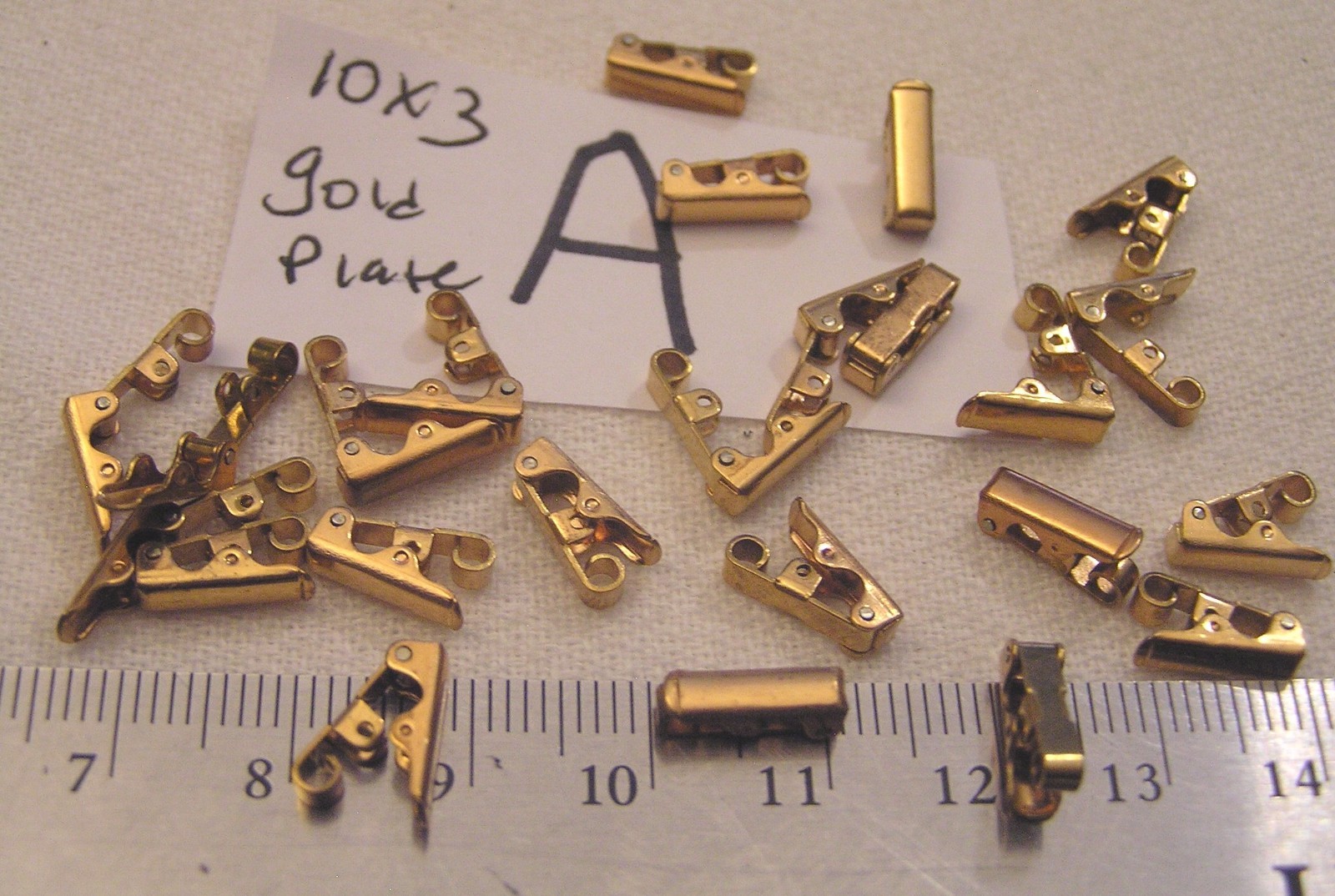 Vtg Fold Over Clasp Silver Brass Gold Plate Jewelry Findings Repair Bracelet 620