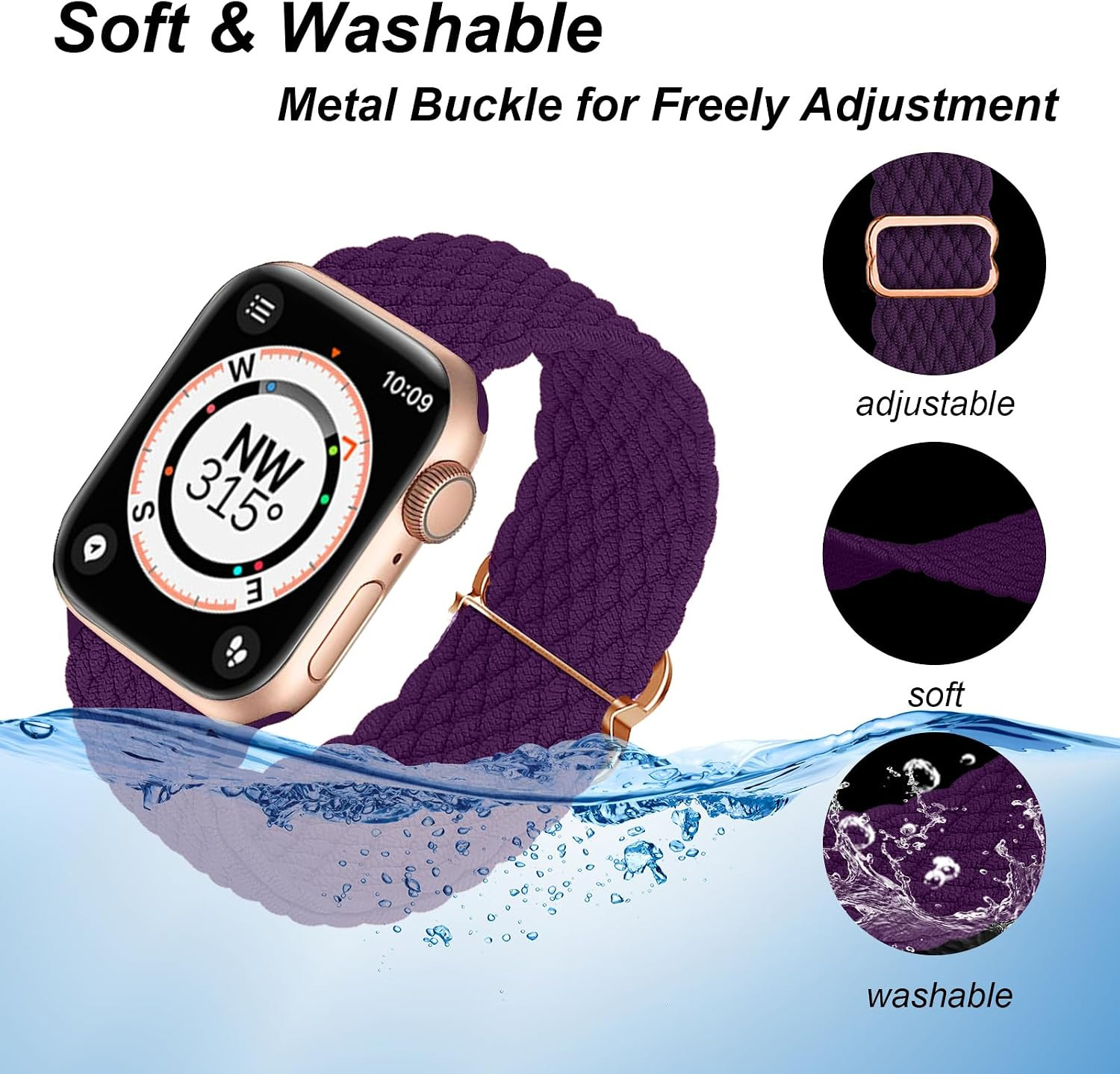 Stretchy Band Compatible with Apple Watch Bands 38/40/41/42/44/45/46/49Mm | Spor