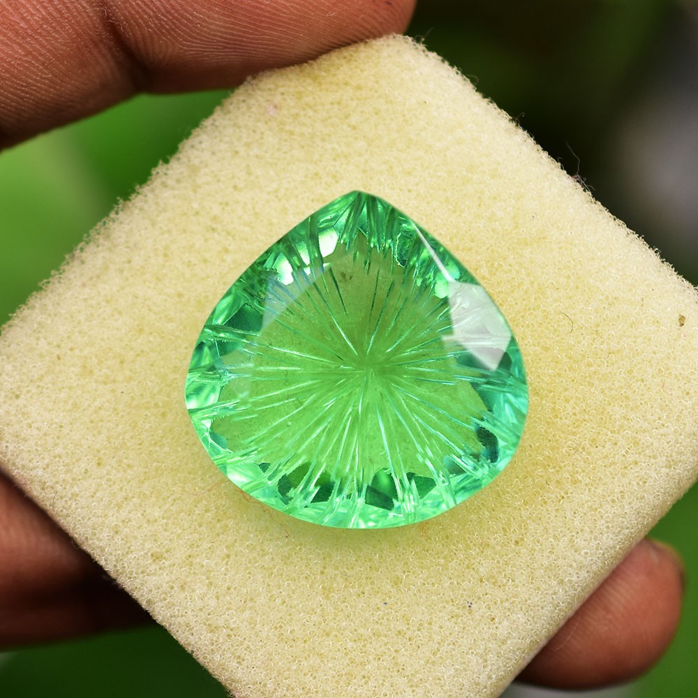 25x25mm RARE Pear Cut CERTIFIED Natural Topaz RARE Green Loose Gemstone