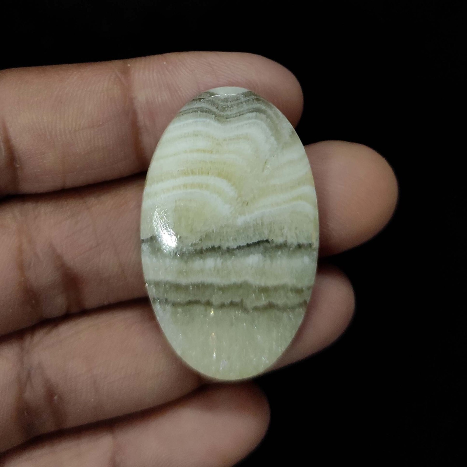 53.10 Cts Natural Indian Zebra Jasper Loose Gemstone OVAL Cabochon 41X25X5.5 MM