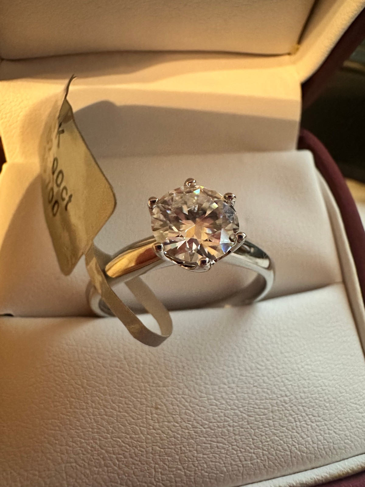 2 Ct Round Cut Moissanite Solitaire Engagement Ring 14k White Gold over 925