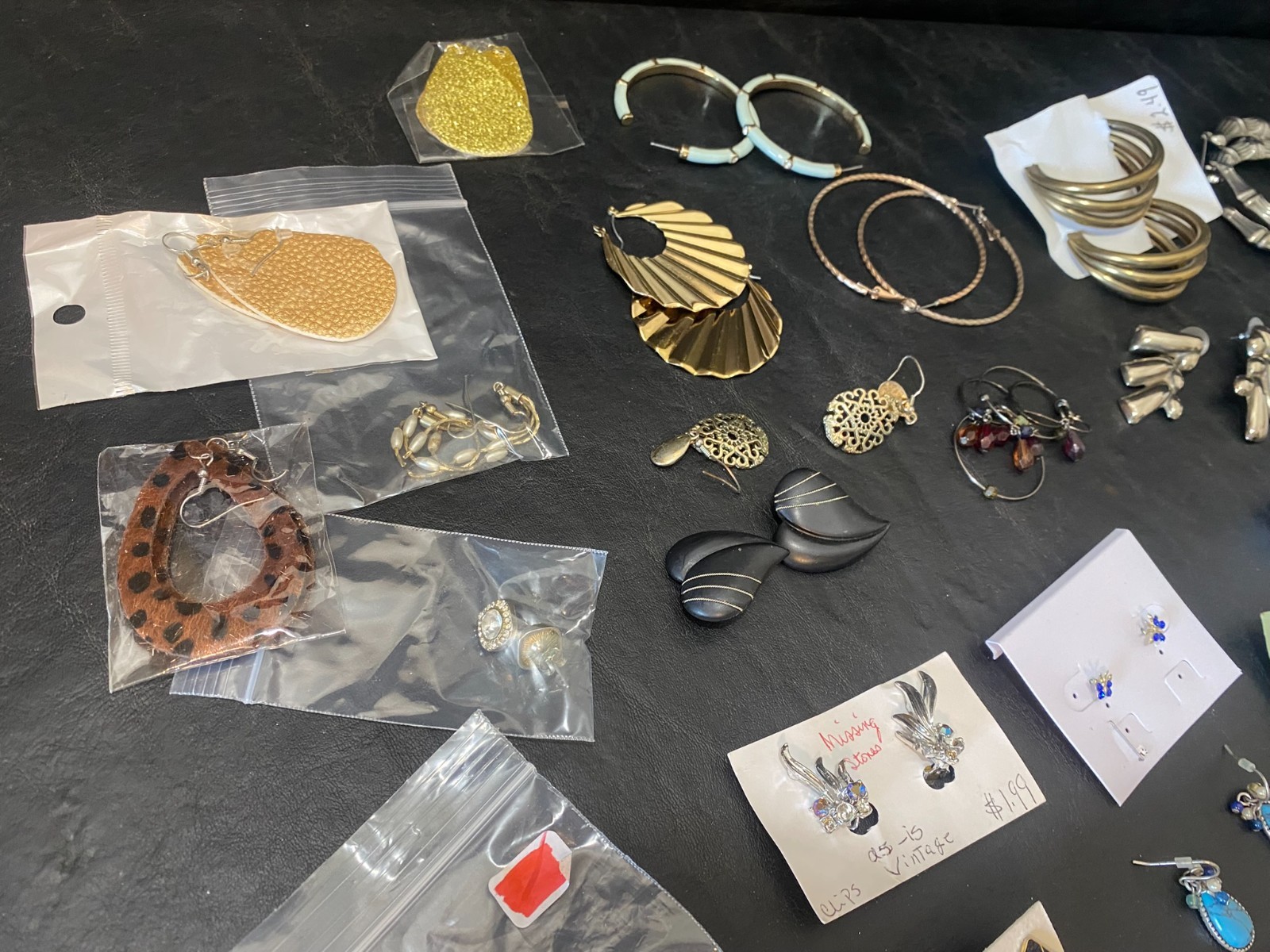 huge lot 103+ pairs earrings earring collection dangle stud hoop clip estate +