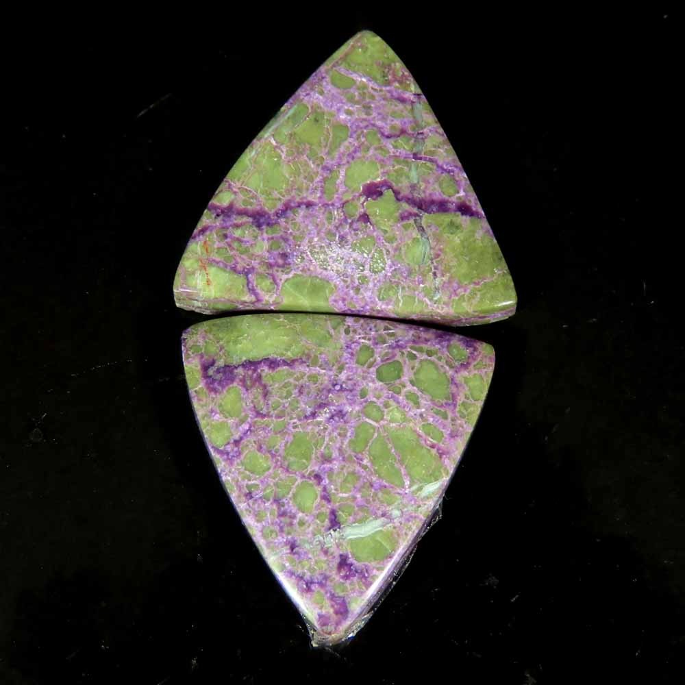 13.30Cts .100%Natural Purpurite Matched Pair Trillion Cab 16x18x3mm Top Gemstone