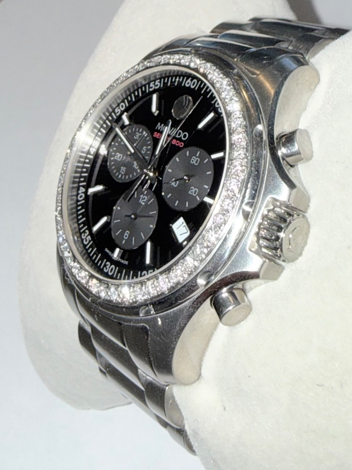 Authentic Movado Men’s Series 800 Chronograph Lab Grown Diamond Watch