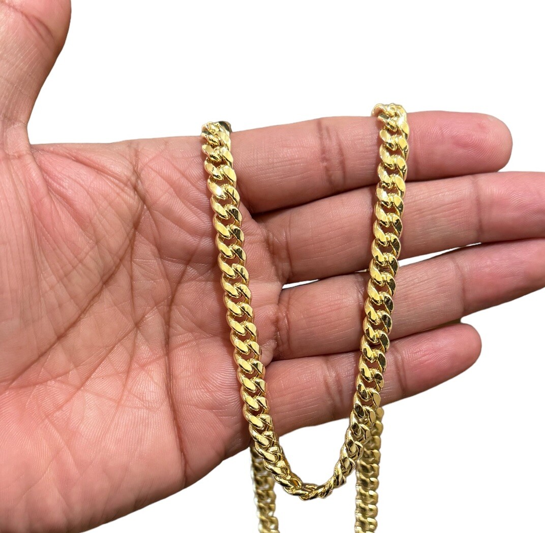 Real 14k Yellow Gold Royal Miami Cuban Chain 8mm Link 26″ Inc Necklace Box Lock