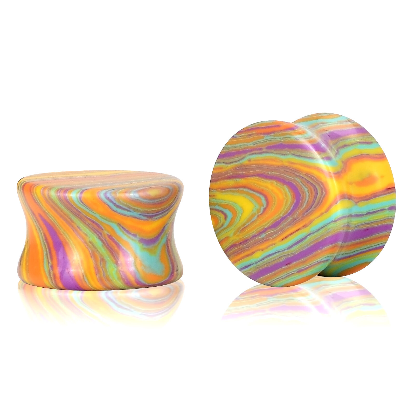 1PAIR Organic Saddle Ear Gauges Stone Ear Plugs Flesh Tunnels Stretcher Piercing