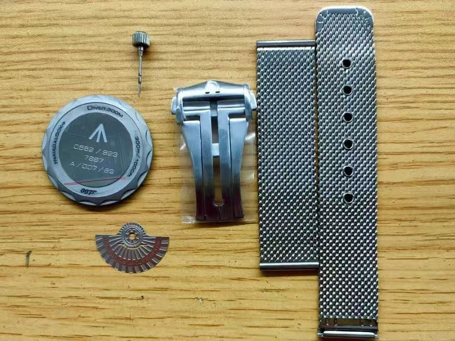 DIY Watch Part Kit for 8200 8215 Seamaster 300 007 42mm Case+Dial+Hands+Strap