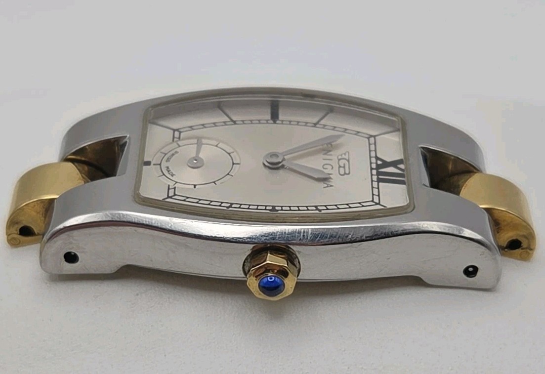 Enigma 22mm Tonneau Barrel Silver Case Dial Swiss Small Seconds Dial 6 O’clock