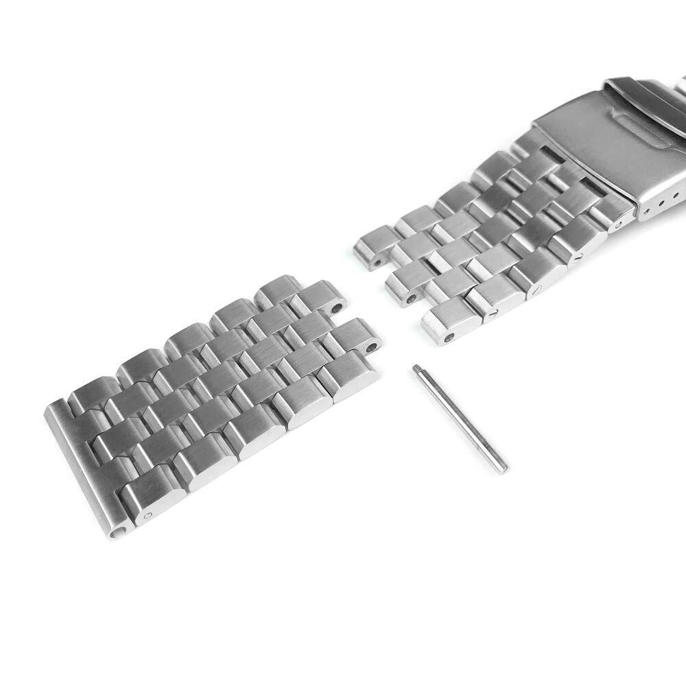 20 22 24mm Brushed Stainless Steel Watch Band Bracelet 5 Rows Engineer Wristband