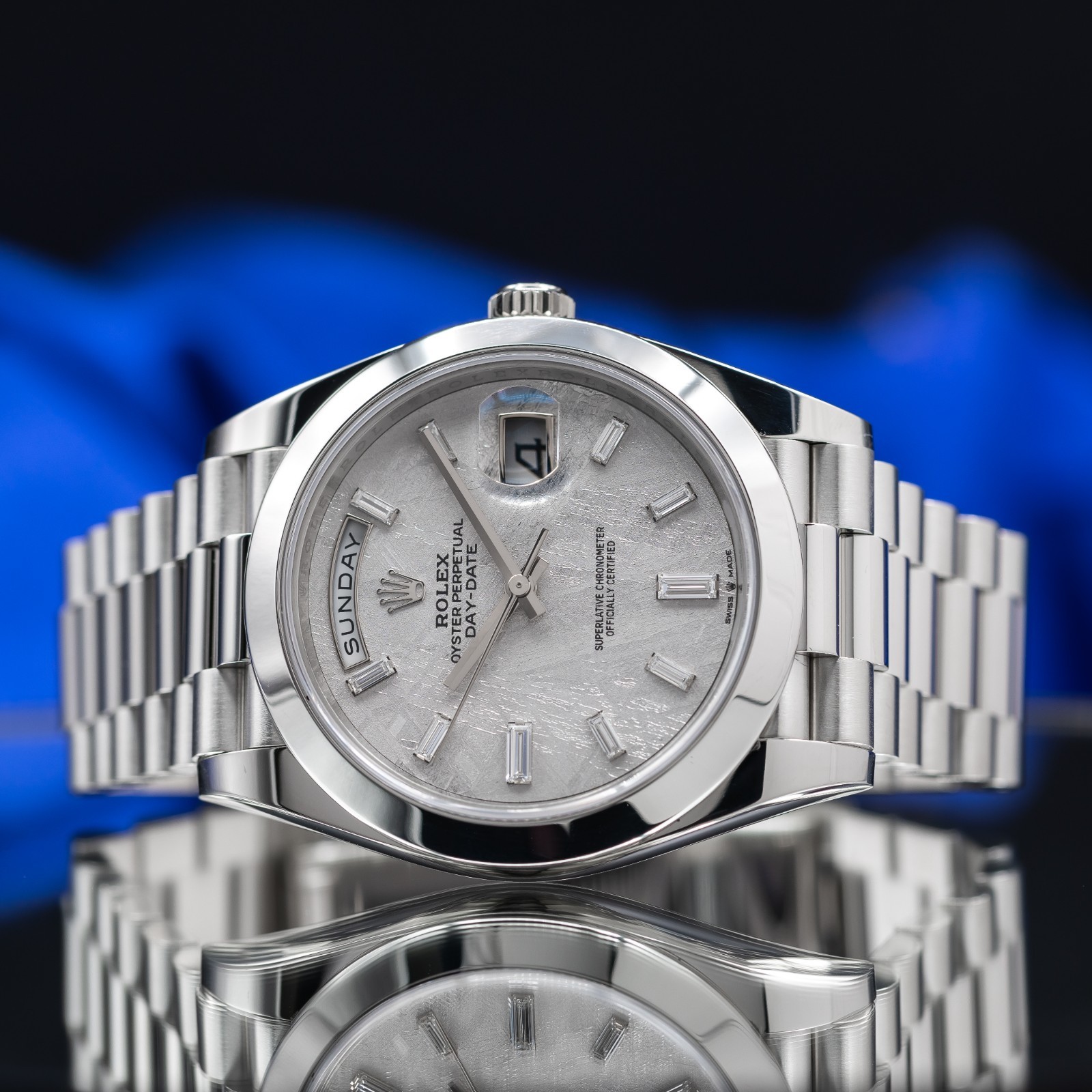 ROLEX Day-Date 40 Platinum President Meteorite Dial 228206