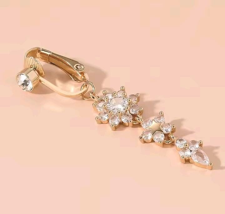 Non Piercing Clip On Belly Button Ring Star Dangle Navel Body Jewelry