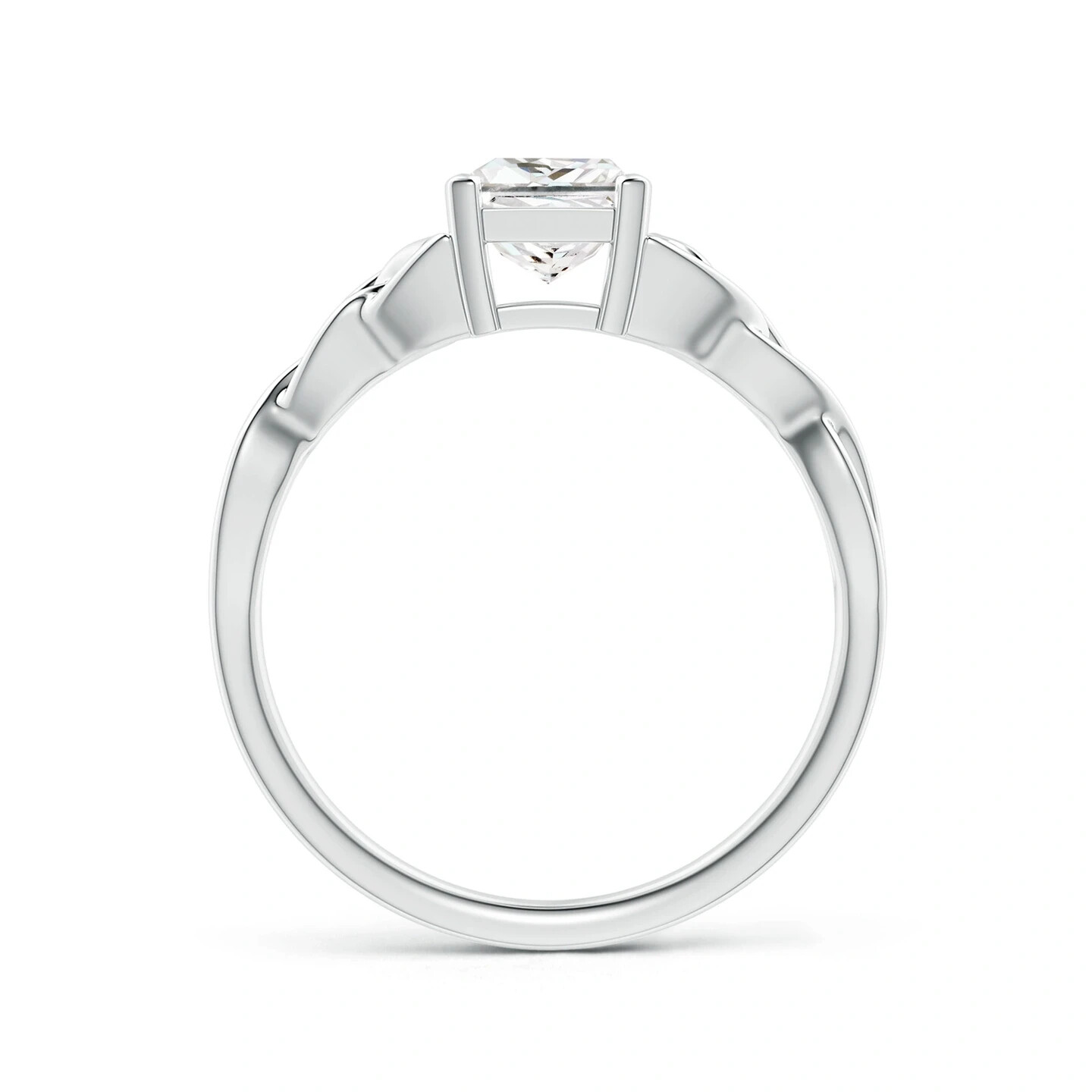 Moissanite rings Princess Cut rings Knot Ring Solitaire 925 Sterling silver ring