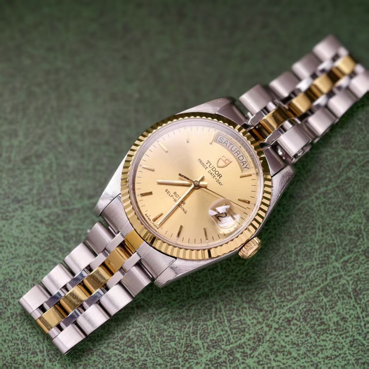 Tudor Champagne Scale Dial 76213 Prince Date Men’s Watch Automatic 36mm
