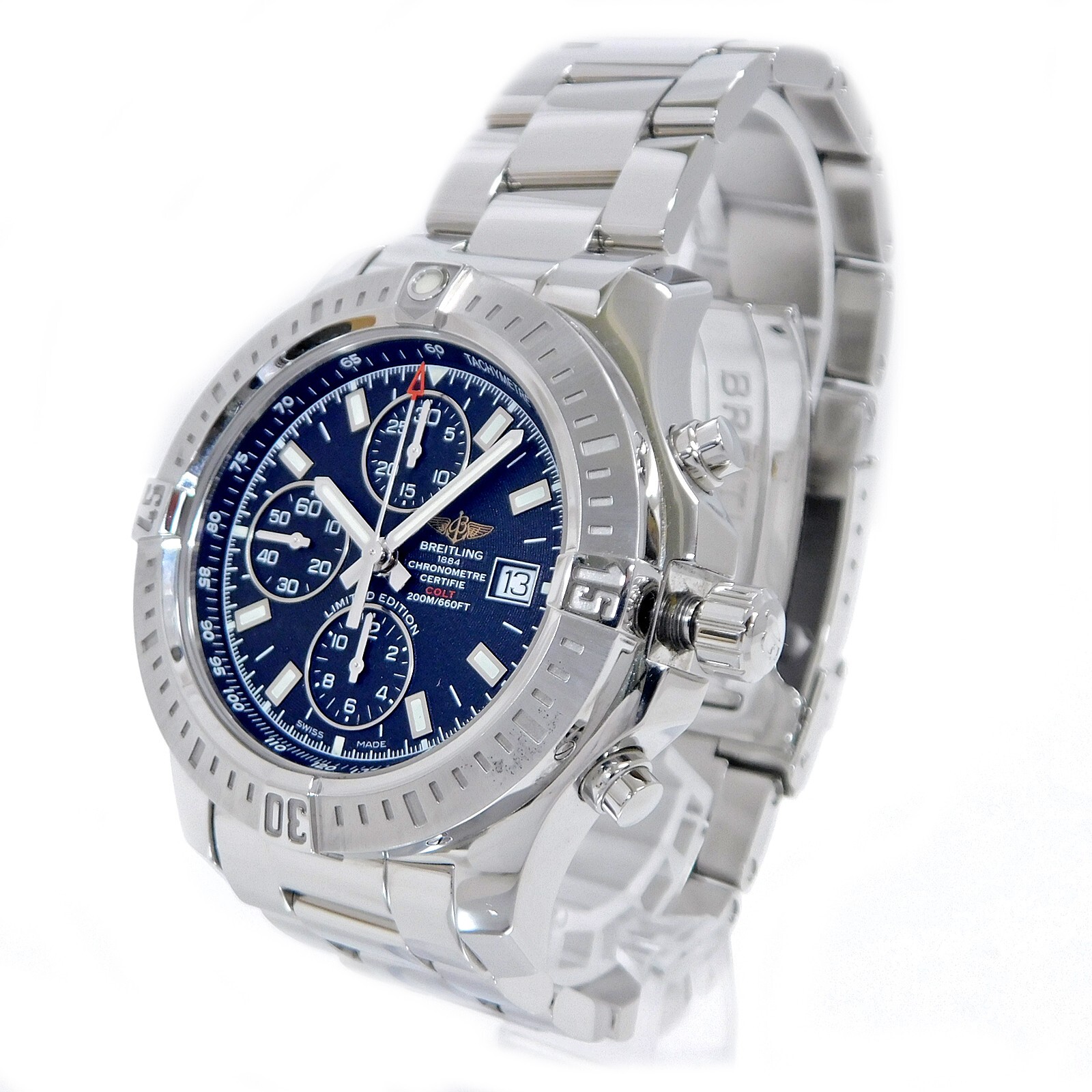 BREITLING Colt Chronograph A13388 S. Steel Automatic Men’s Watch #W405 Rise-on