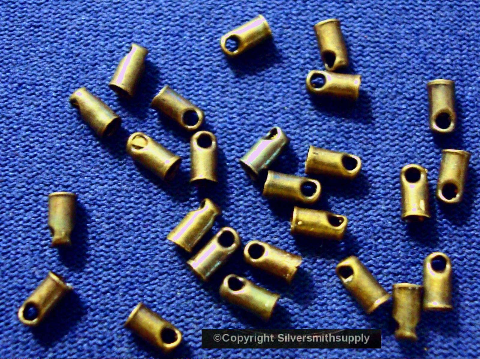 Leather cones thong ends 1.5mm leather necklace ends 24 bronze plated fps092