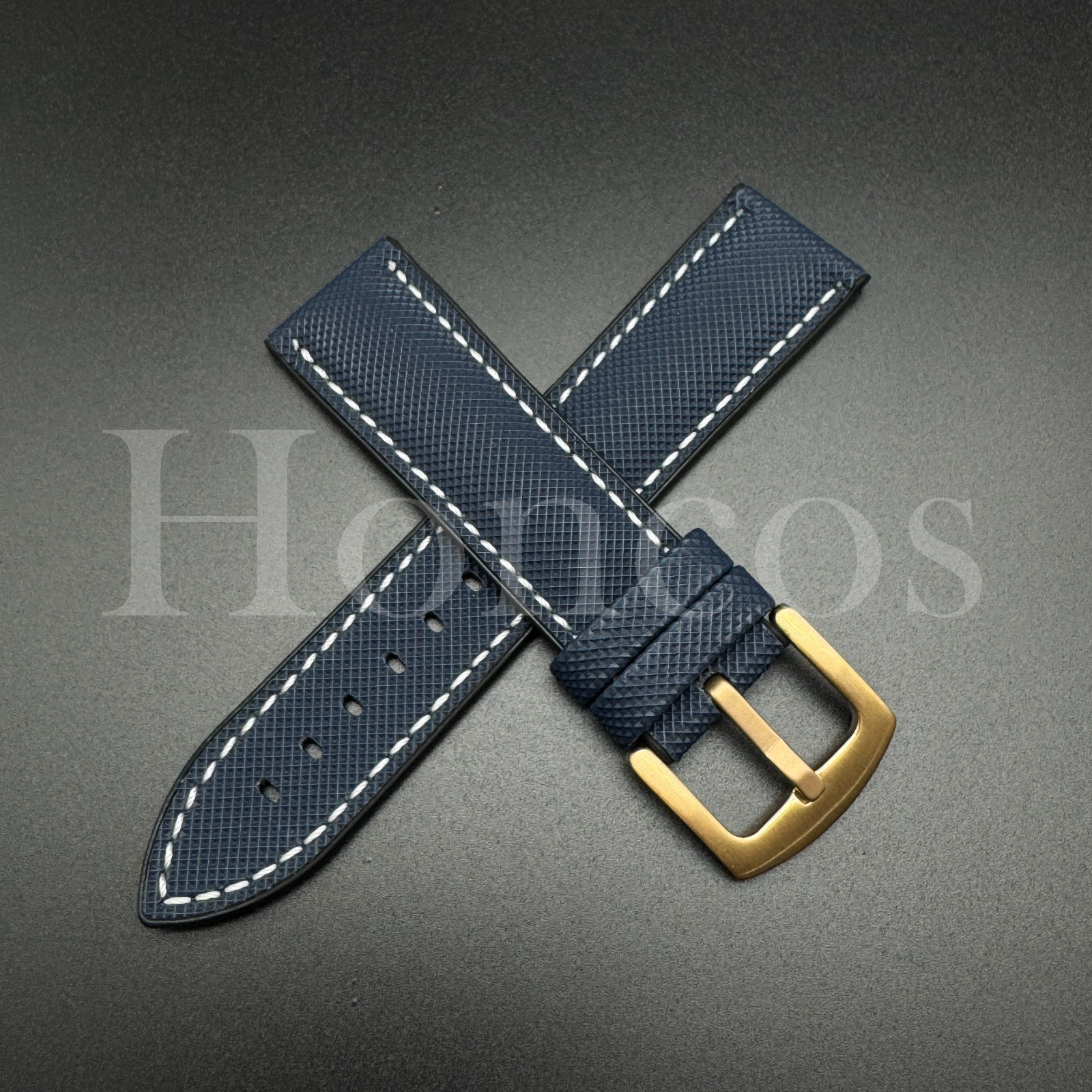 20 22 MM Blue/White Hybrid Nylon Rubber Strap Watch Band Buckle fits for Timex
