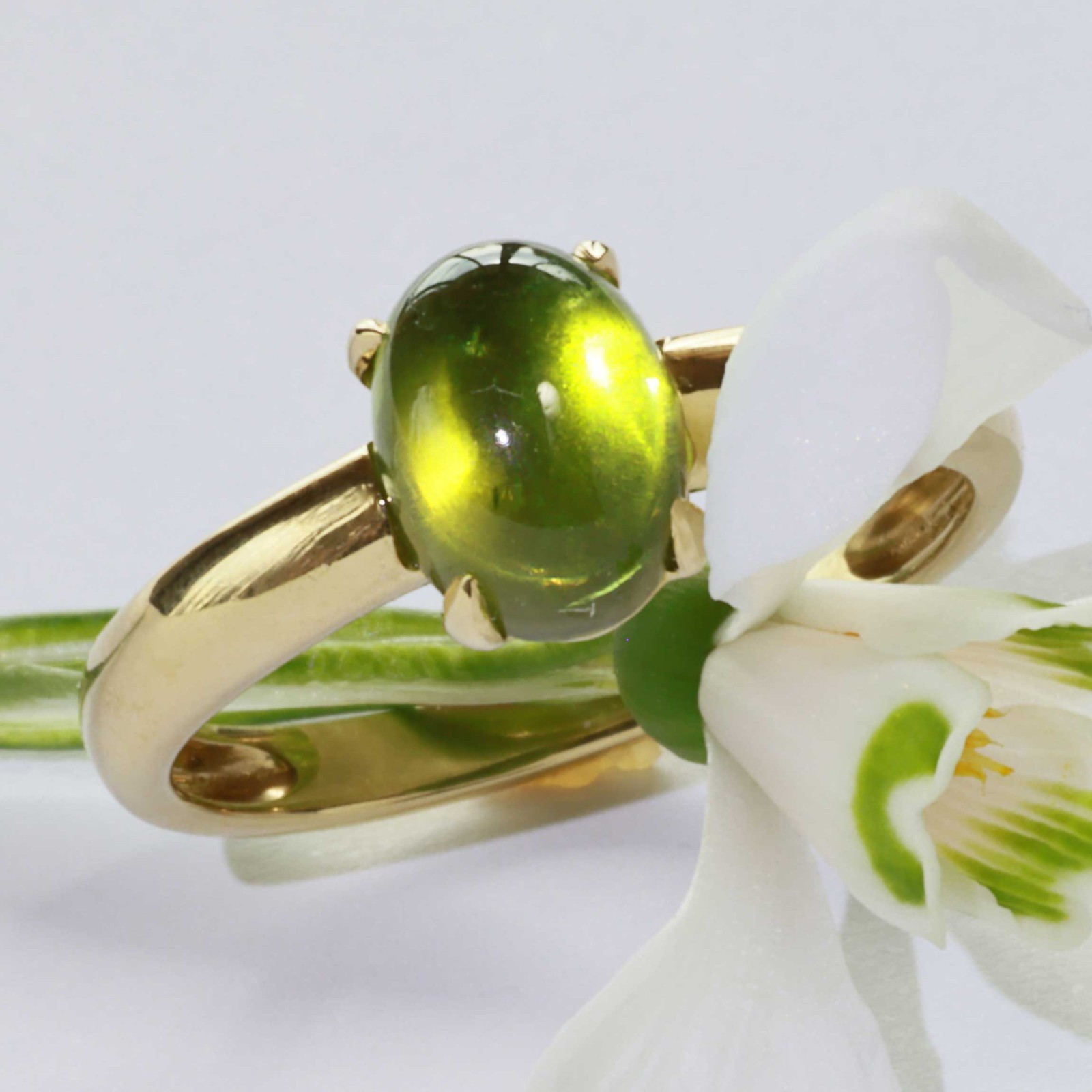 Tourmaline Ring 750 Yellow Gold Green…Sweet Temptation…Made in Italy…High Quality