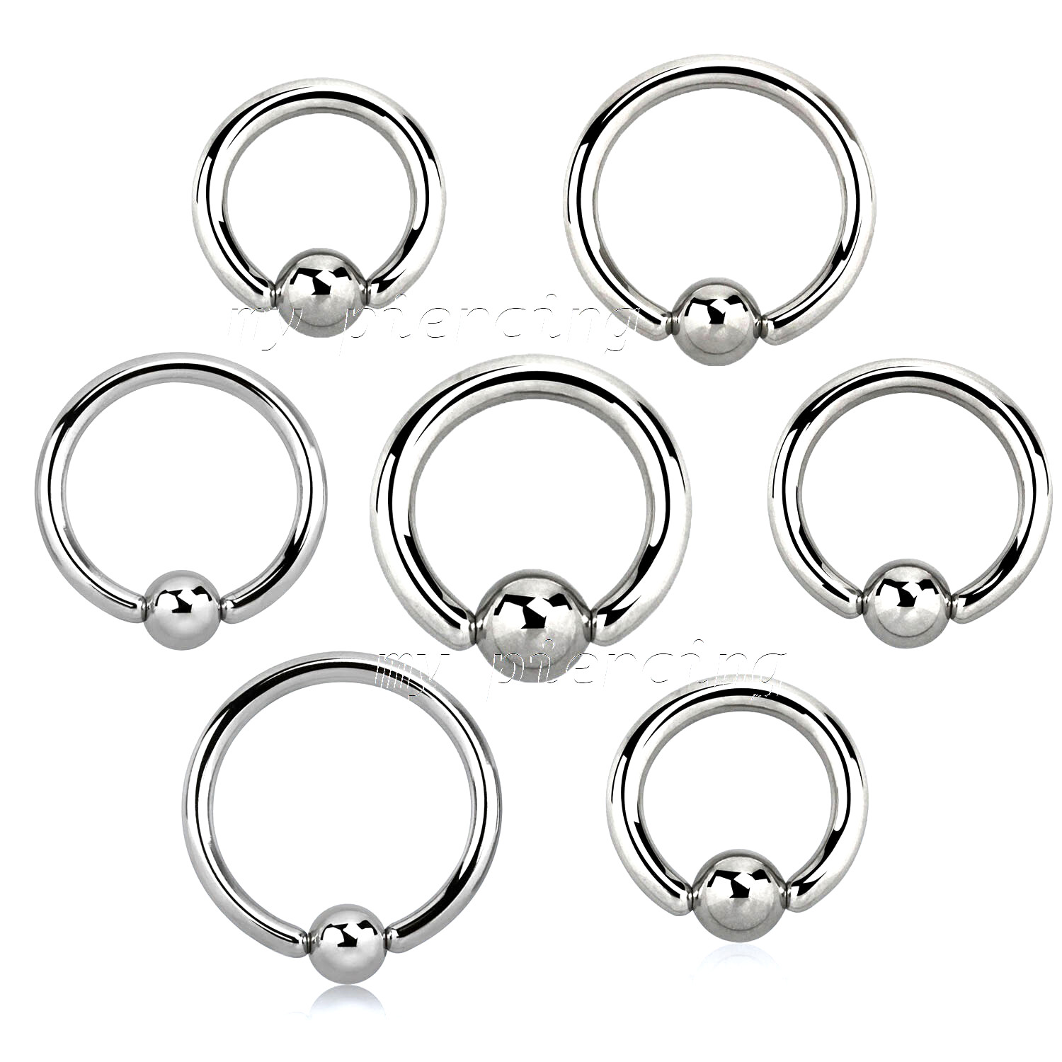 PAIR 16G 14G 12G 10G 8G Surgical Steel Captive Bead Ring Cartilage Labret Septum