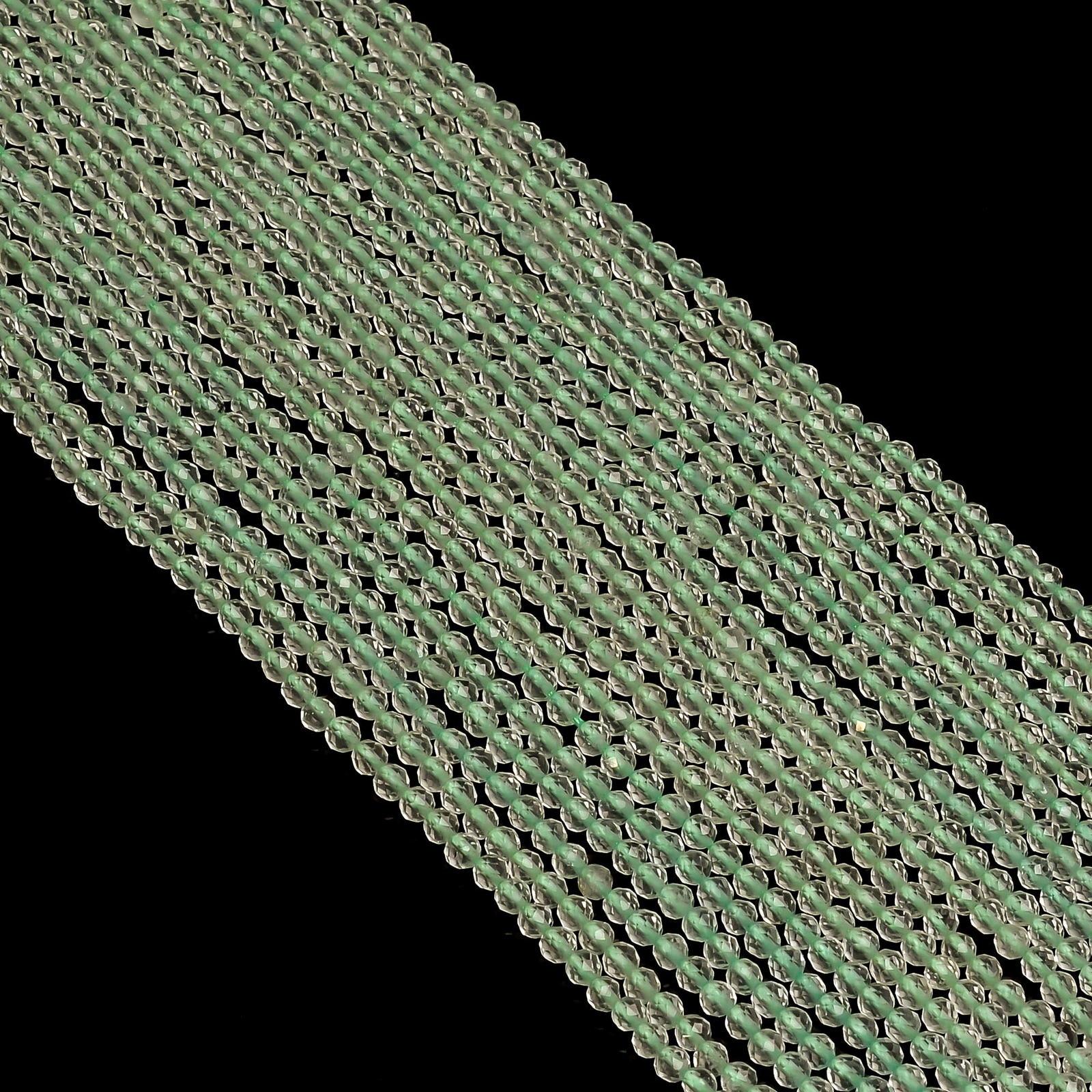 100% Natural Green Amethyst Gemstone Round Faceted Beads 2.5mm Strand 13″ EB-219