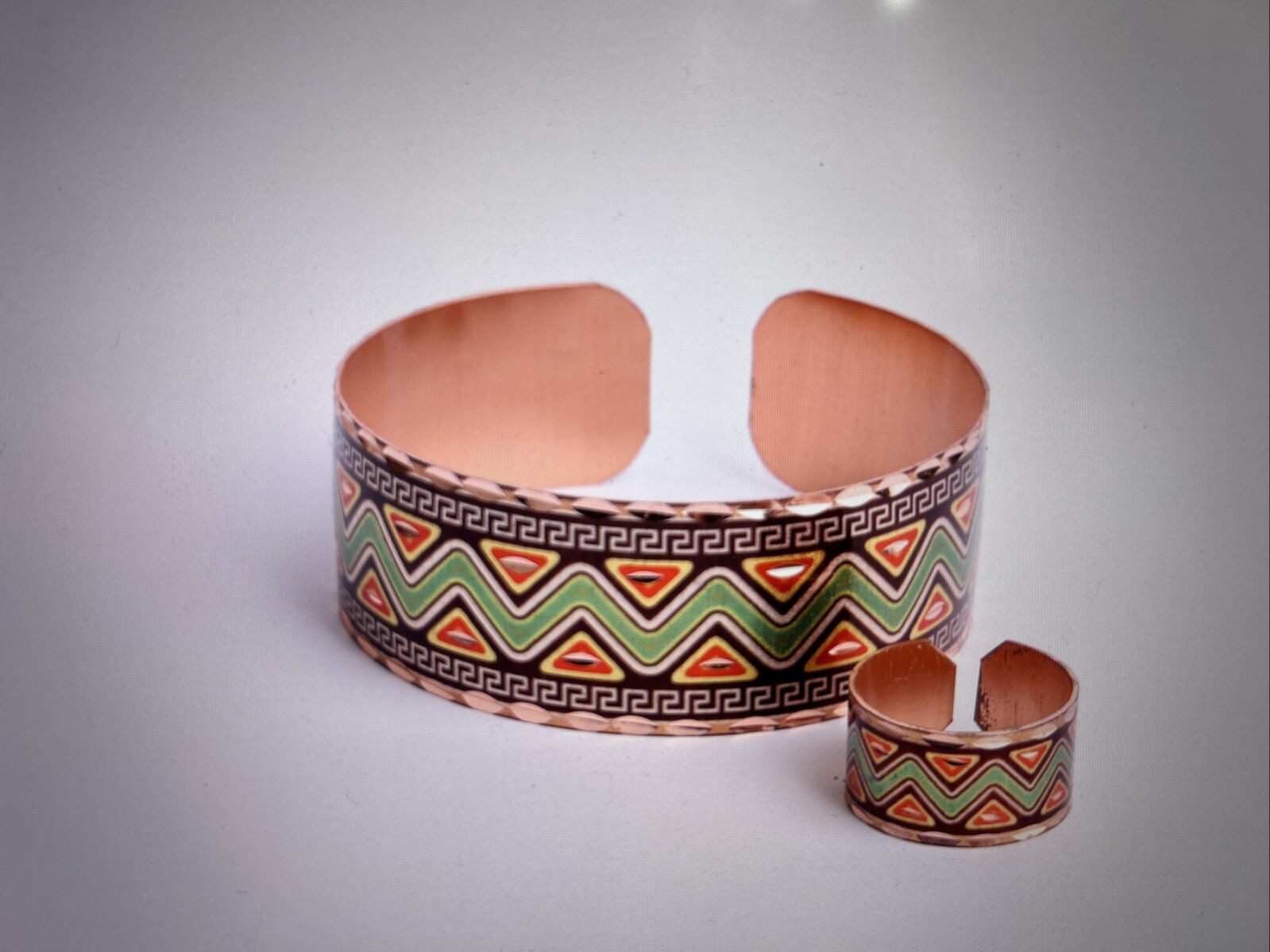 Colorful Copper Ring and Bracelet Set (C01)