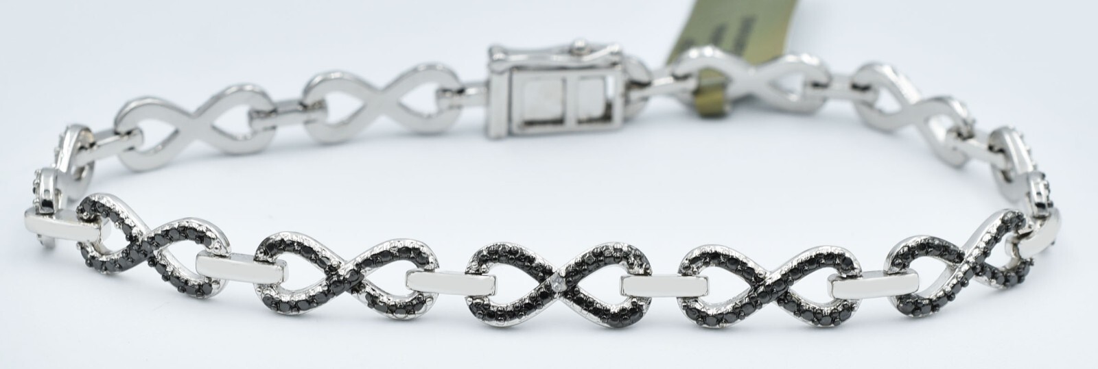 GENUINE DIAMOND BRACELET 14K WHITE GOLD PLATED – Made in USA – NWT