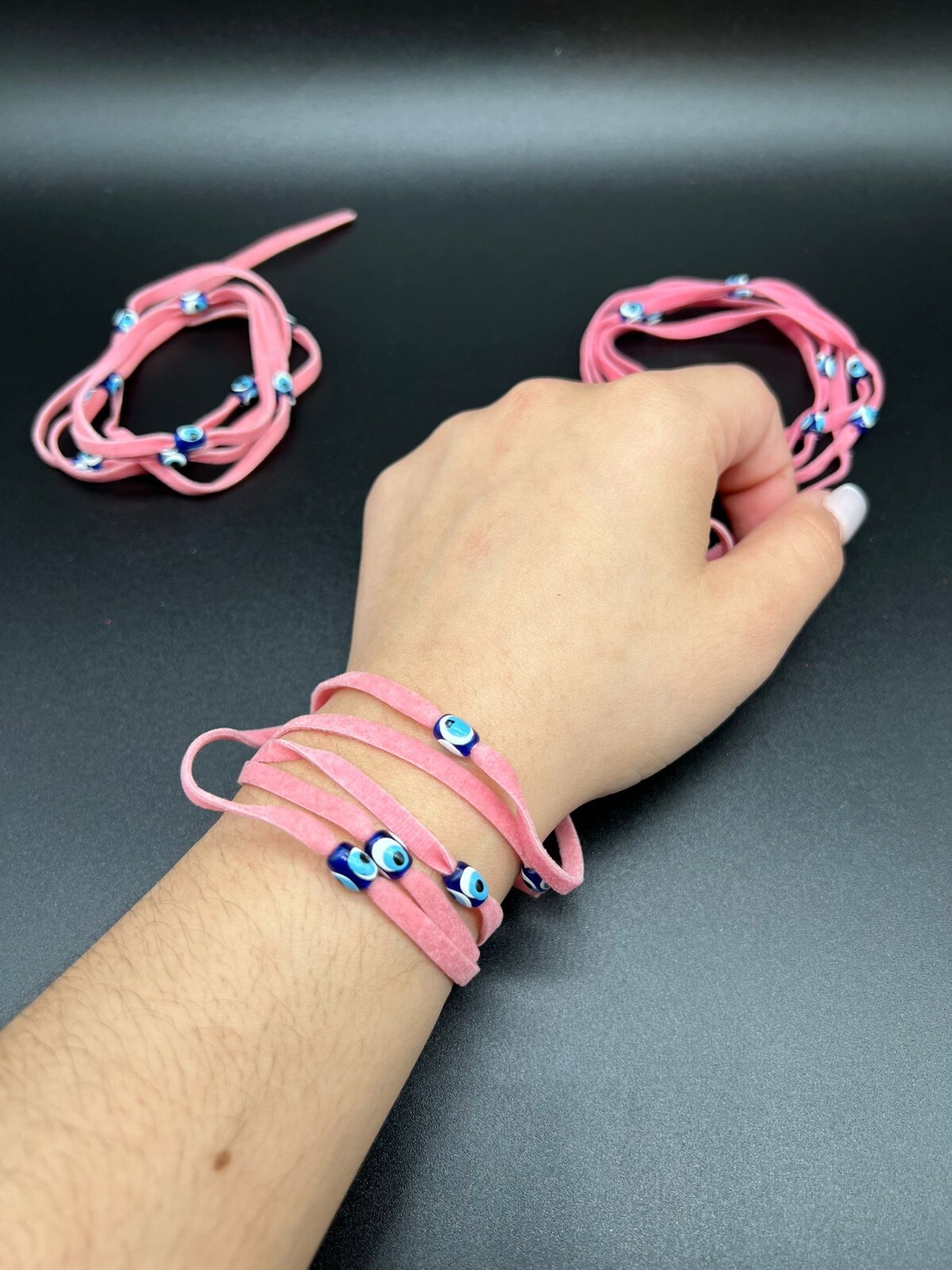 Evil Eye Bracelet Protection Velvet String Wrap Around Anklet Choker