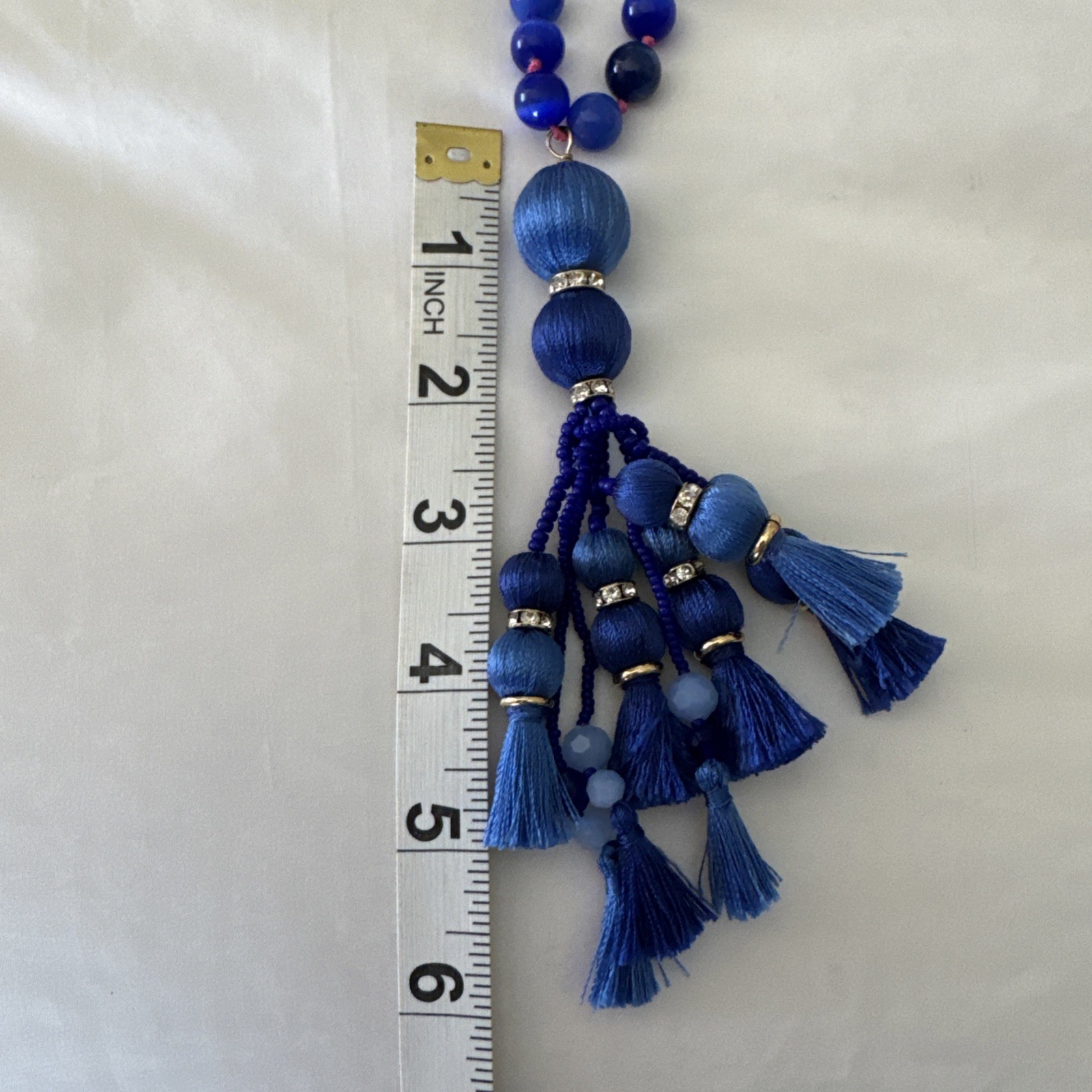 Kate Spade New York® Pretty Poms Tassel Pendant Blue Purple Necklace No Tag