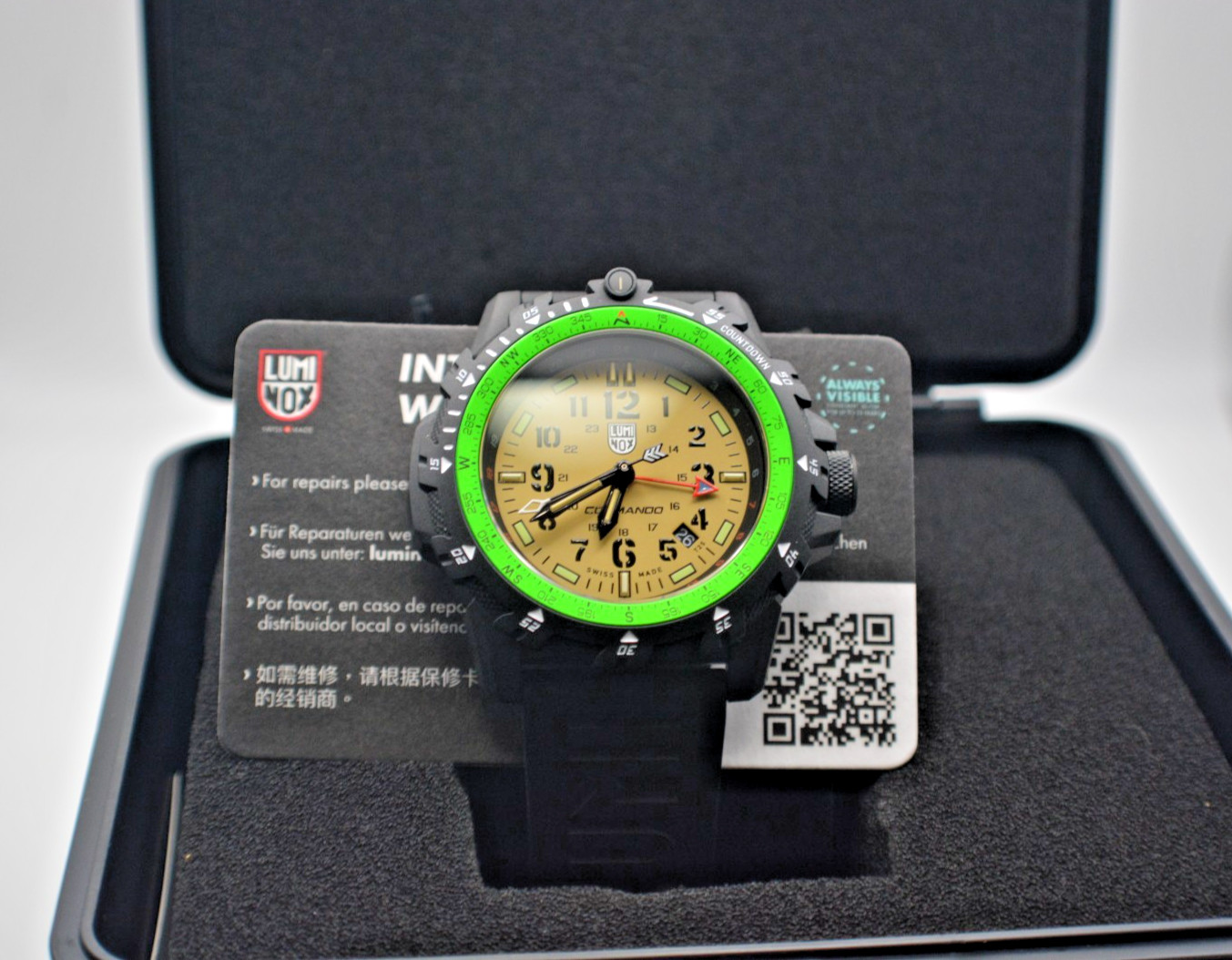Luminox Men’s Watch Commando Raider Compass Beige Dial Black Rubber Strap 3321