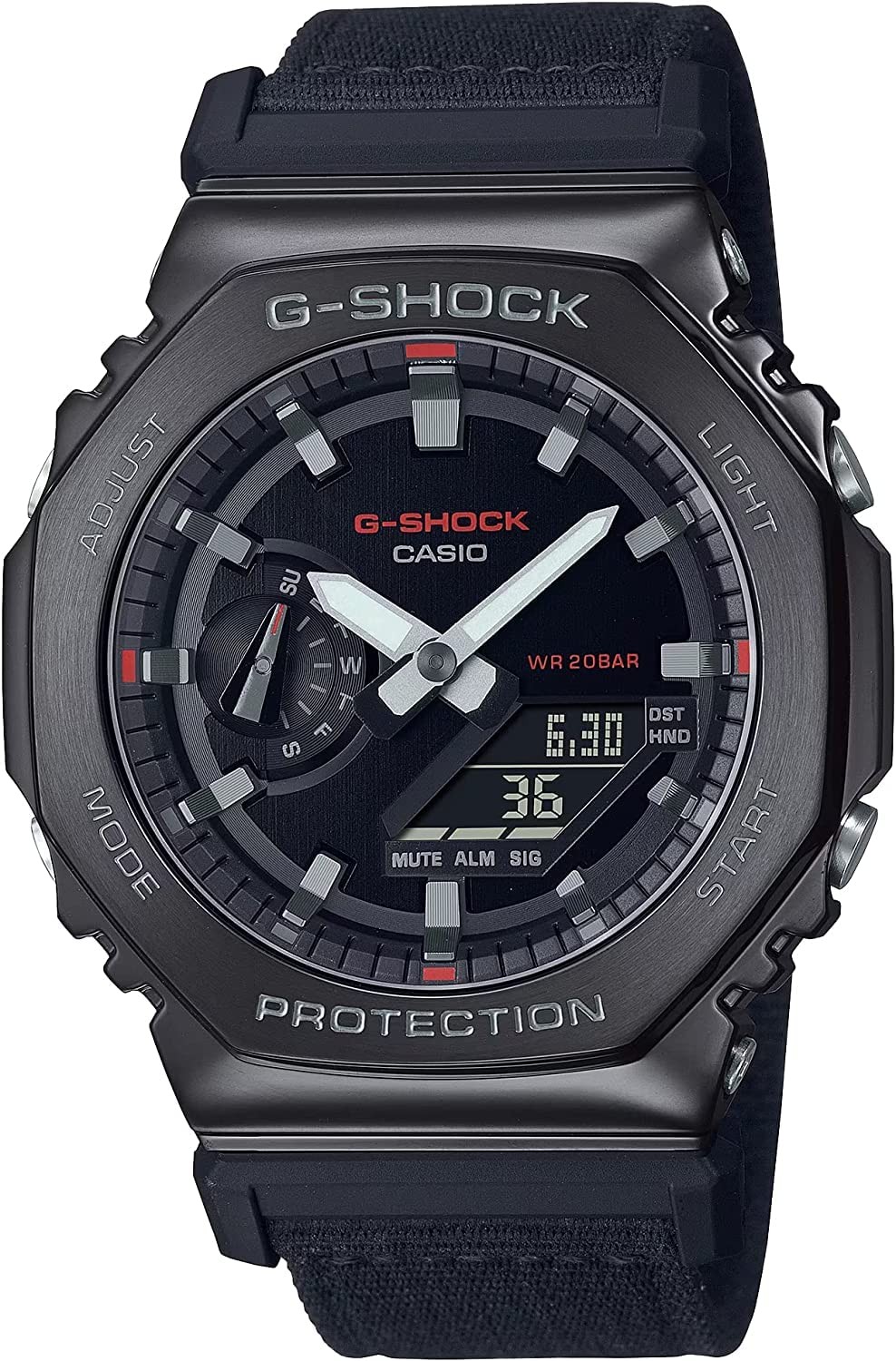 CASIO G-SHOCK GM-2100CB-1A Analog Digtal Watch Black canvas Band New