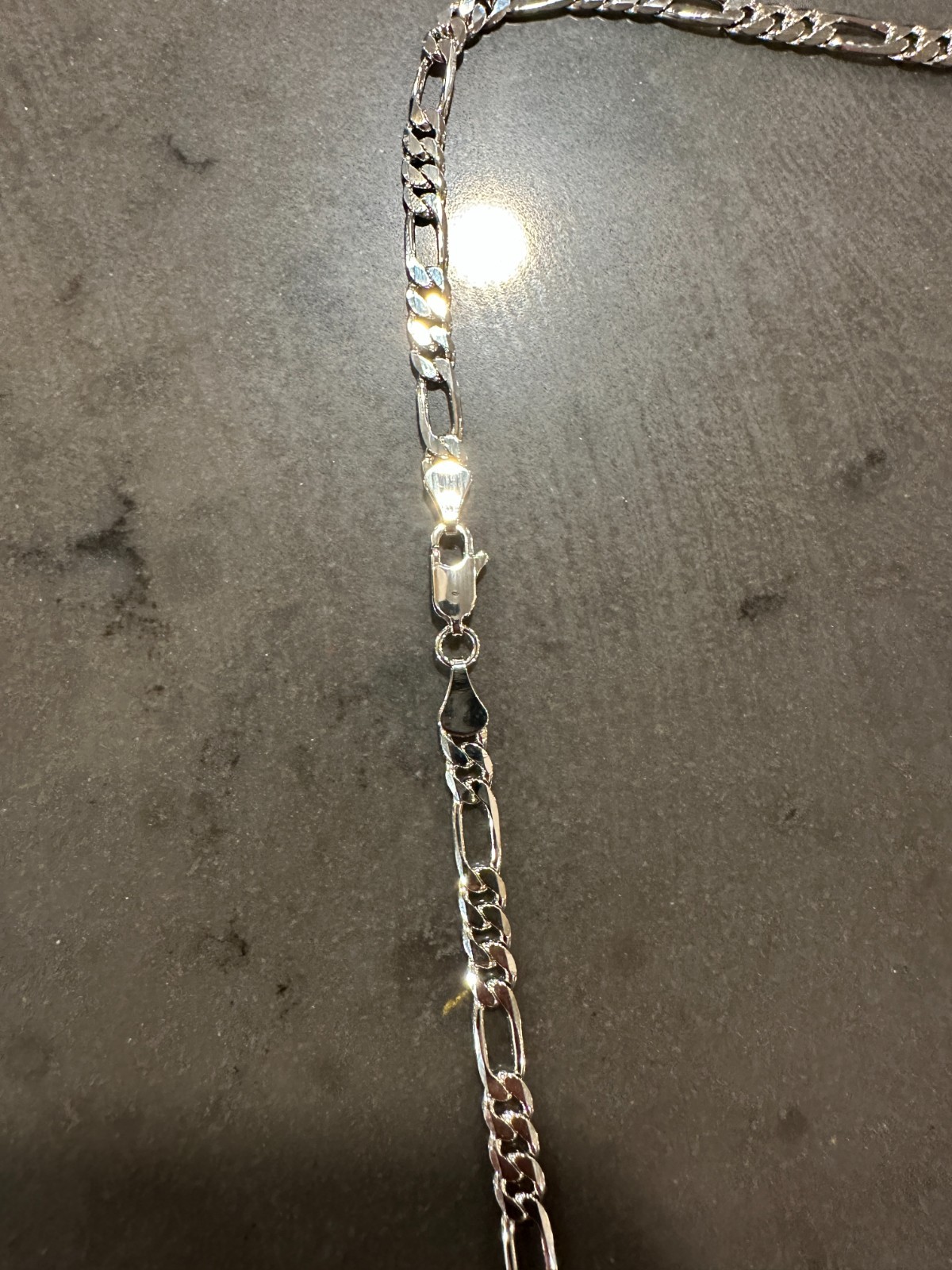 Men’s 925 Silver Figaro Chain 24 Inches ” 4mm Plated Necklace
