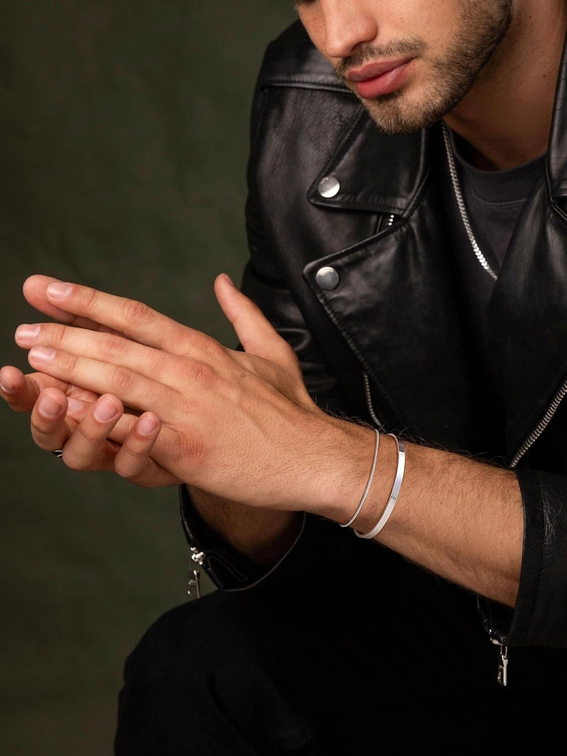 Stylish Silver Snake Chain Bracelet Set for Men – Comfortable Everyday Use