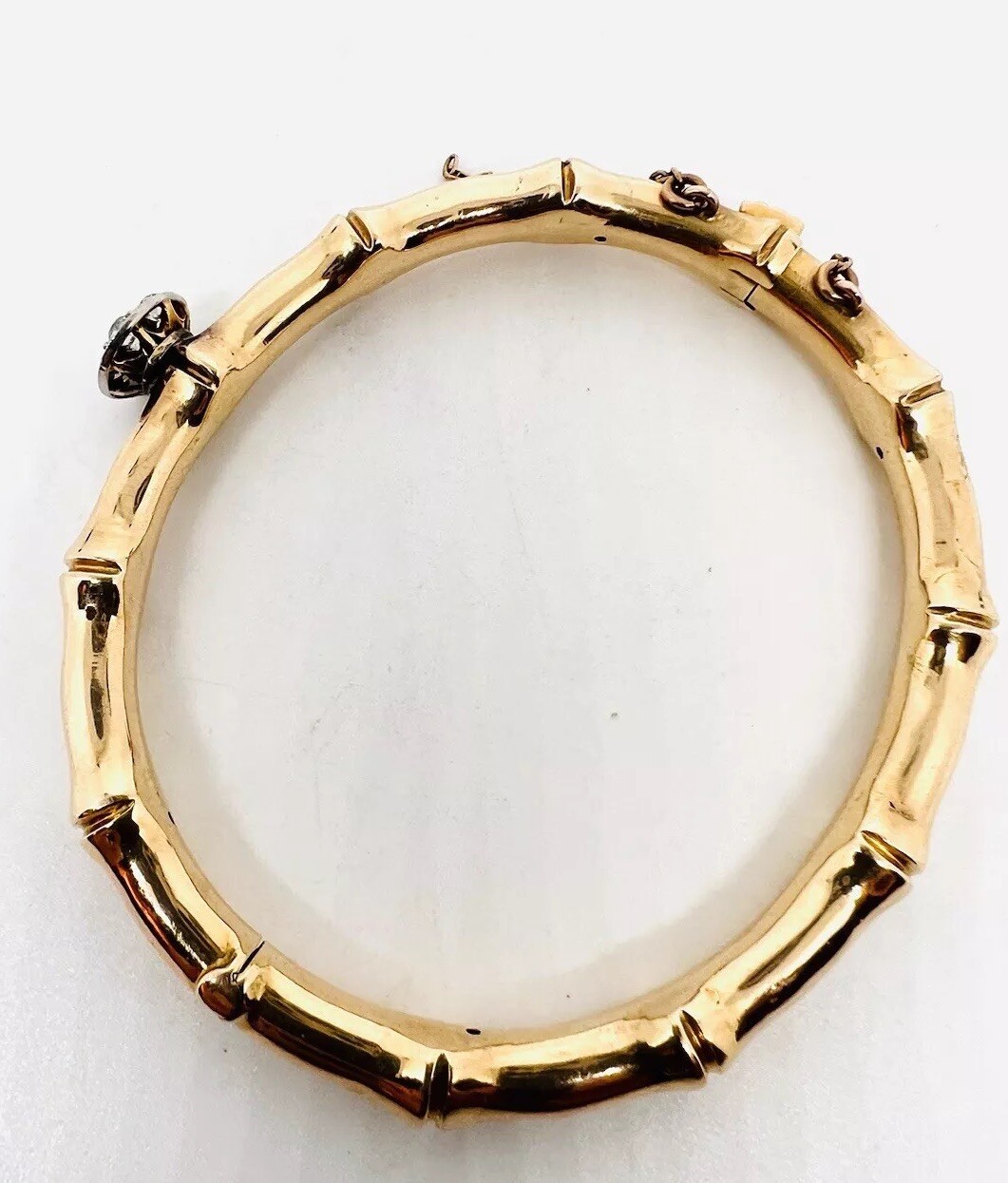 Victorian 15ct 15k Gold Rose Cut Diamond Bangle Bracelet 19.34g Antique Jewelry