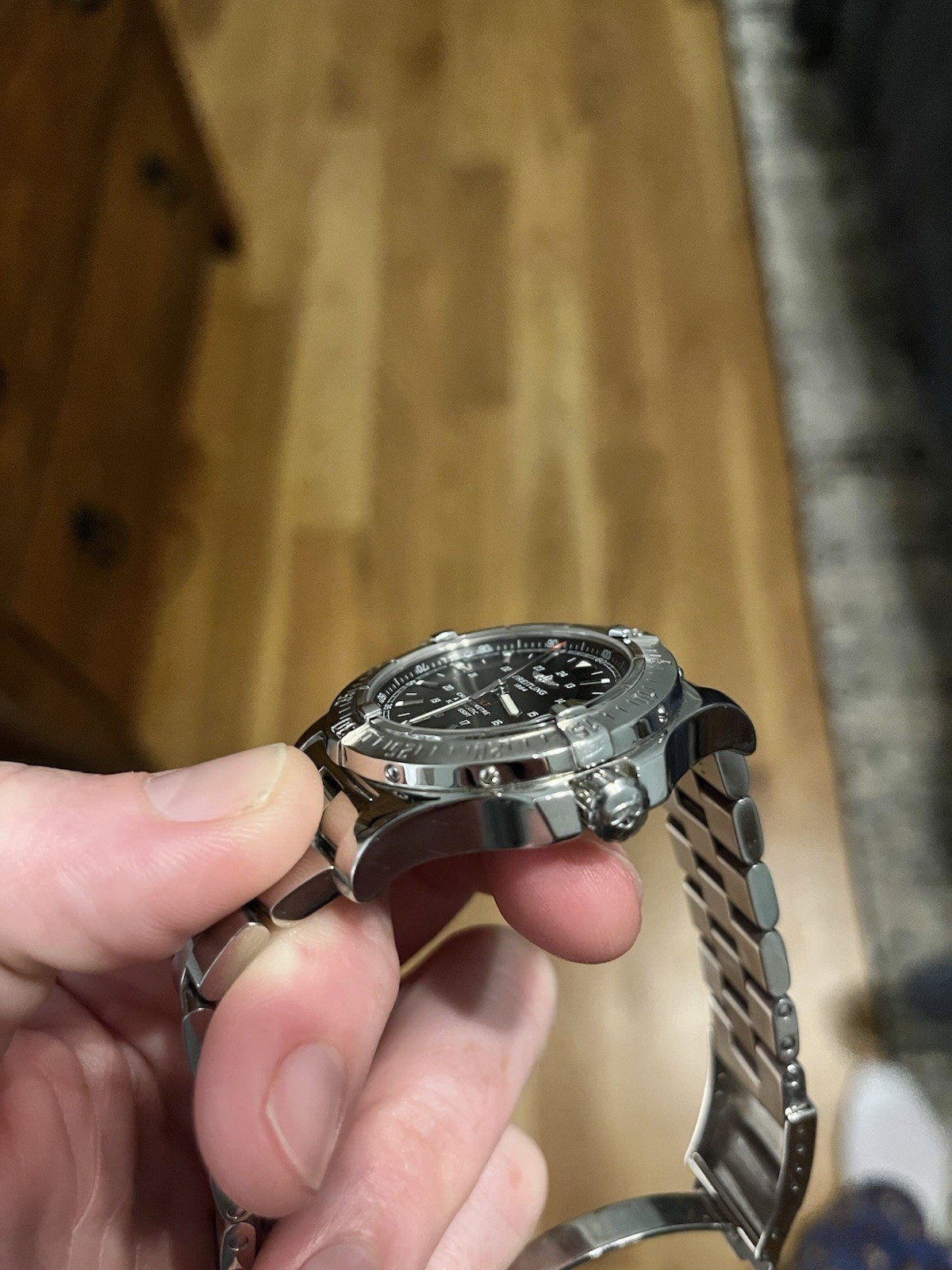 🔥🔥Breitling A17380 Swiss Chronometer Automatic Steel Black Dial Watch
