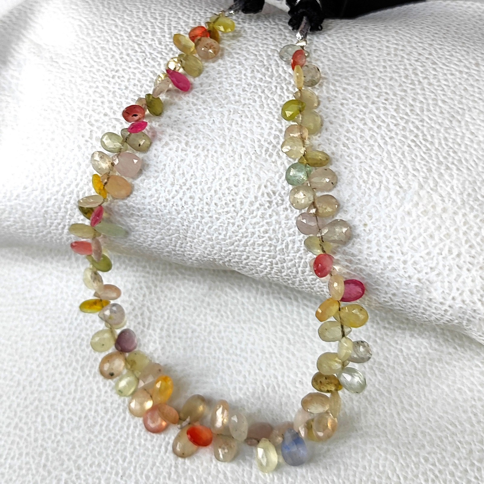 Sri Lanka Multi Sapphire Pear Faceted Beads 8.5″ Strand 7x5mm to 8x6mm Gems