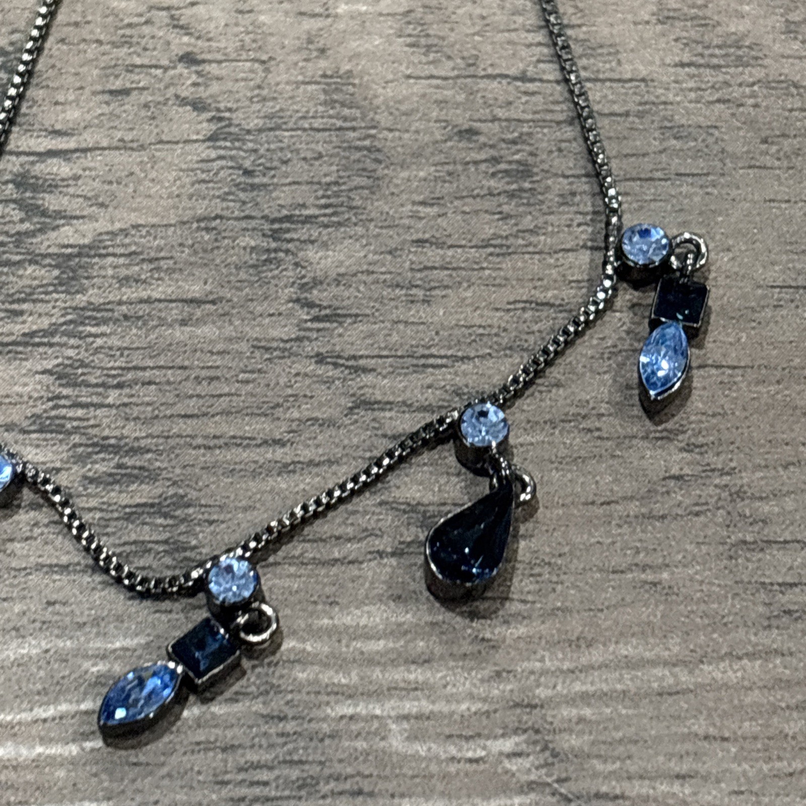 Givenchy Black with Blue Rhinestones Necklace #134