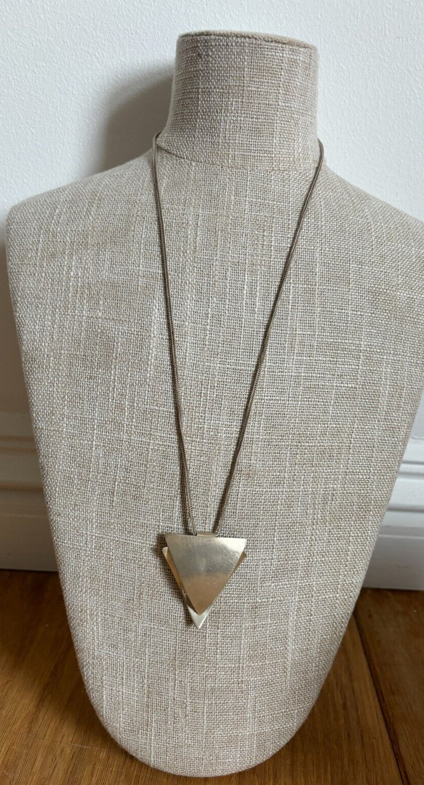 Scottish Silver Modernist Pendant Hallmarked Edinburgh 20 grams with 60cm Chain