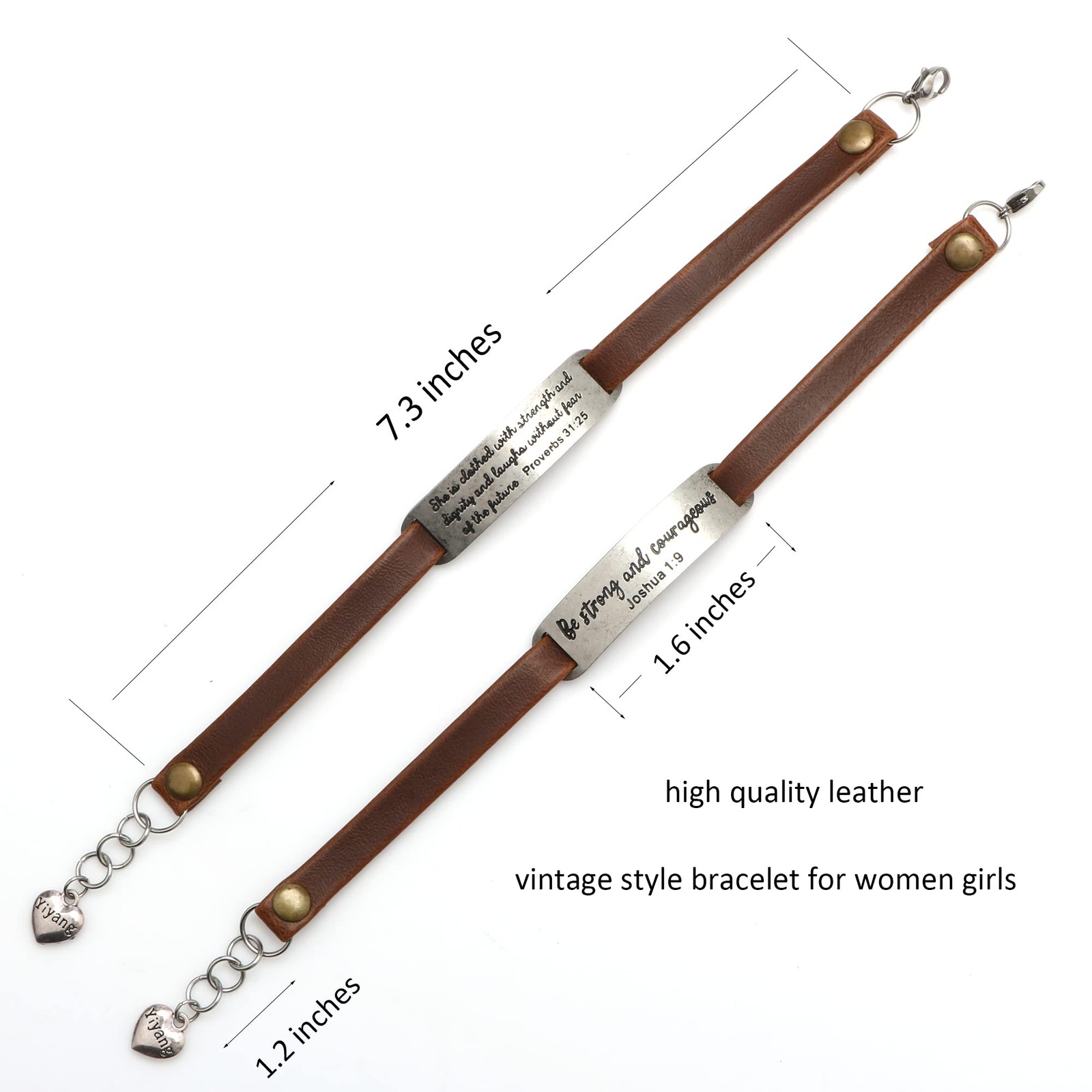 Christian Gifts for Women Engraved Ornament Jewelry Inspirational Vintage Stretc