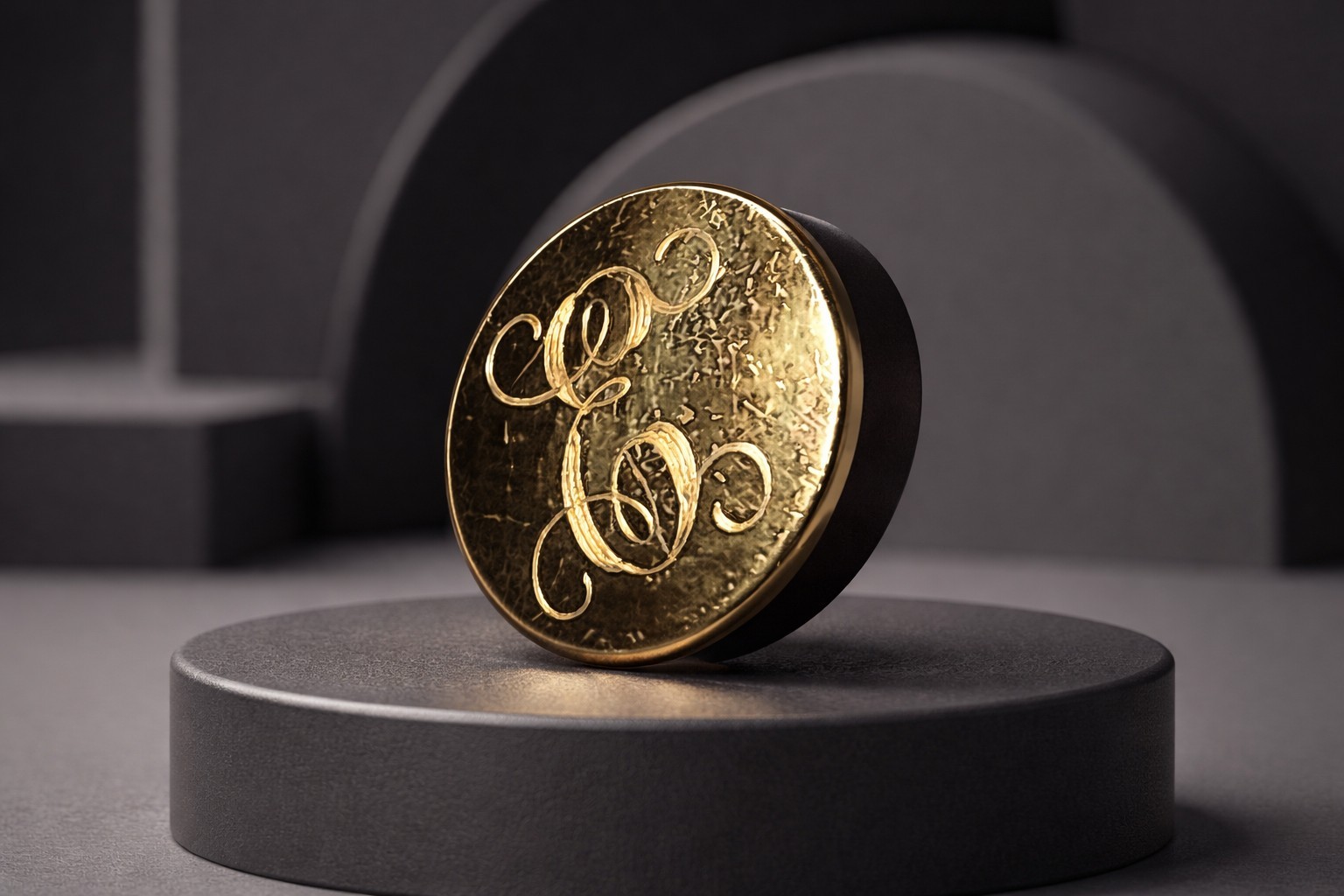Vintage Mid 20th Century Monet Signed Gold Monogram “E” Brooch