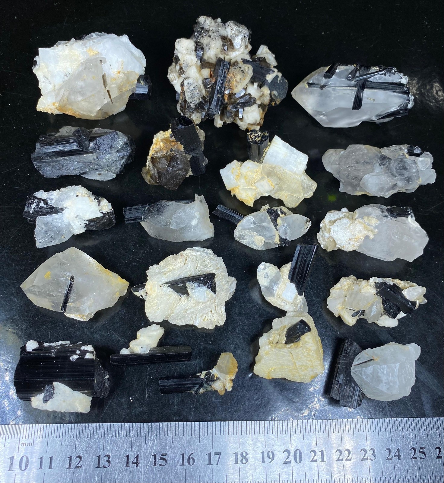 Natural Quardz With Black Tourmaline Crystal Specimen
