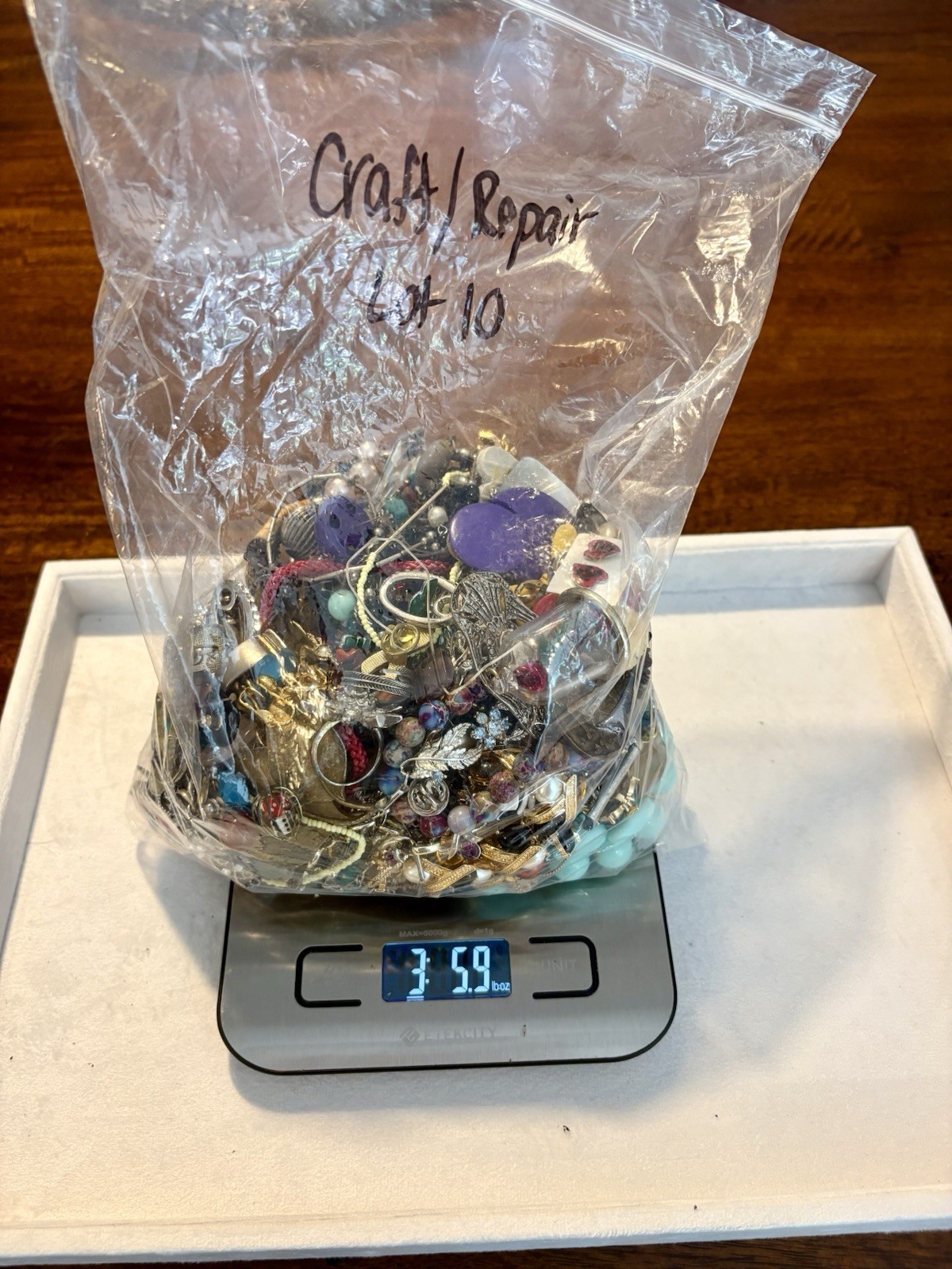 3+lb Lot Costume Jewelry Craft/Repair Bag Bracelets Necklaces Earrings Chain